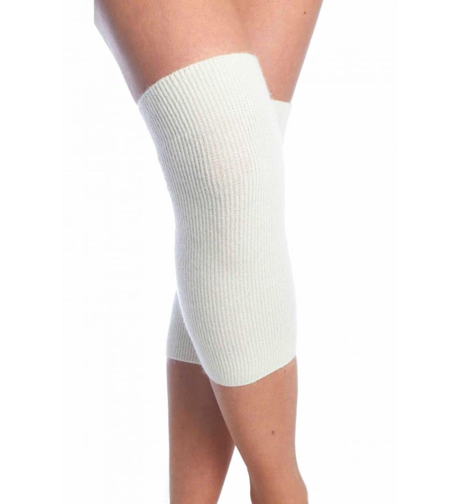 Angora wool knee brace for warming joints - (ecru XXL)