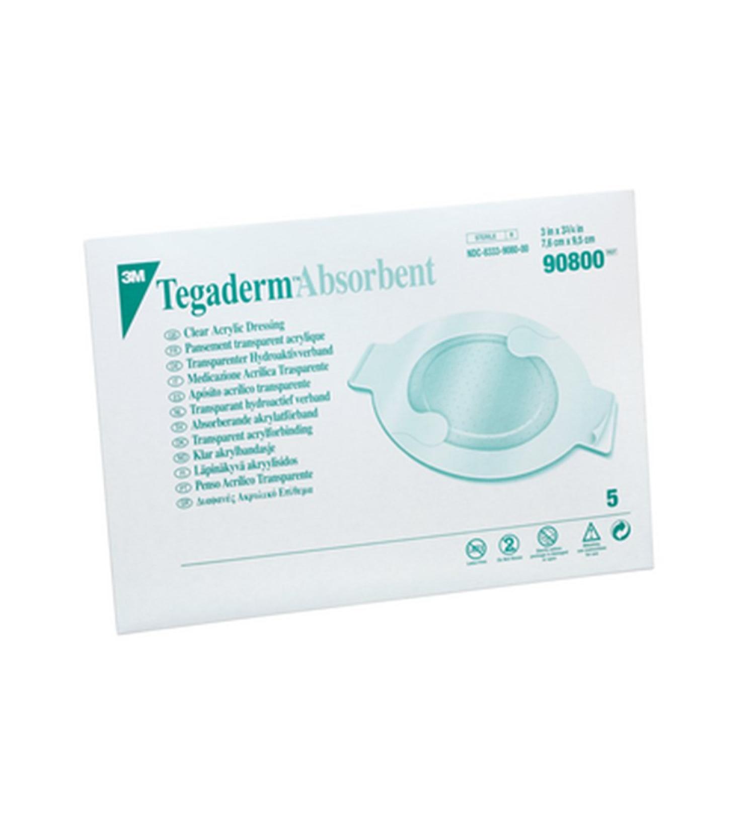 3M Tegaderm Absorbent Clear Acrylic Dressing  Small Oval 90800  5 Pads