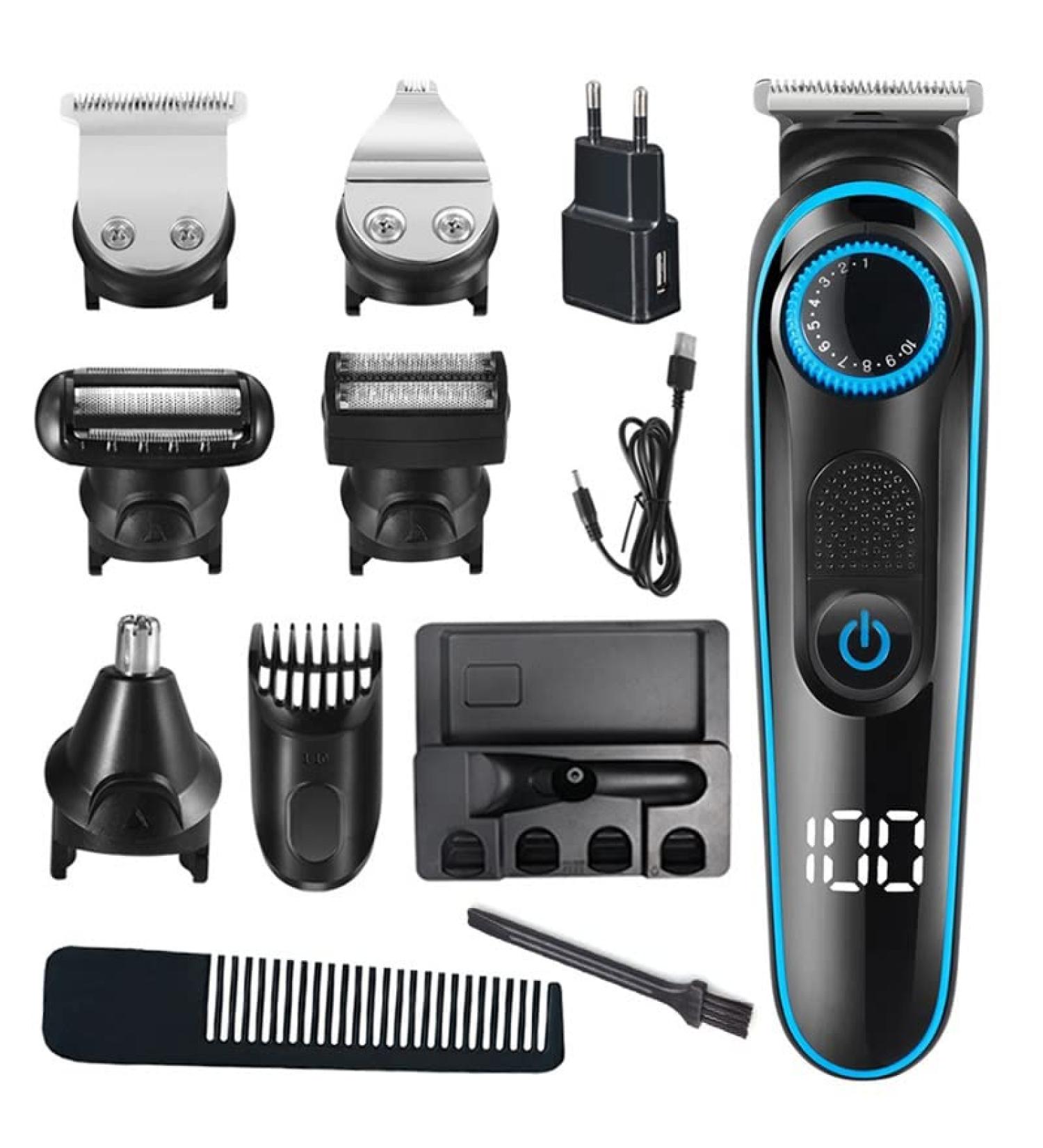 5-in-1 Hair Clippers & Facial Grooming Set | Electric Hair Trimmer Shaver Nose & Ear Trimmer Beard & Body Groomer | International Shipping Available - Buy Online on GoSupps.com