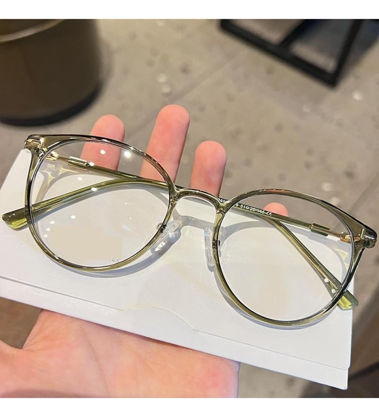 Zhuyiqz Anti-Blue Light Reading Glasses for Men & Women - +250 Green Round Flat Light Mirror - Eye Protection & Comfort - Buy Online on GoSupps.com