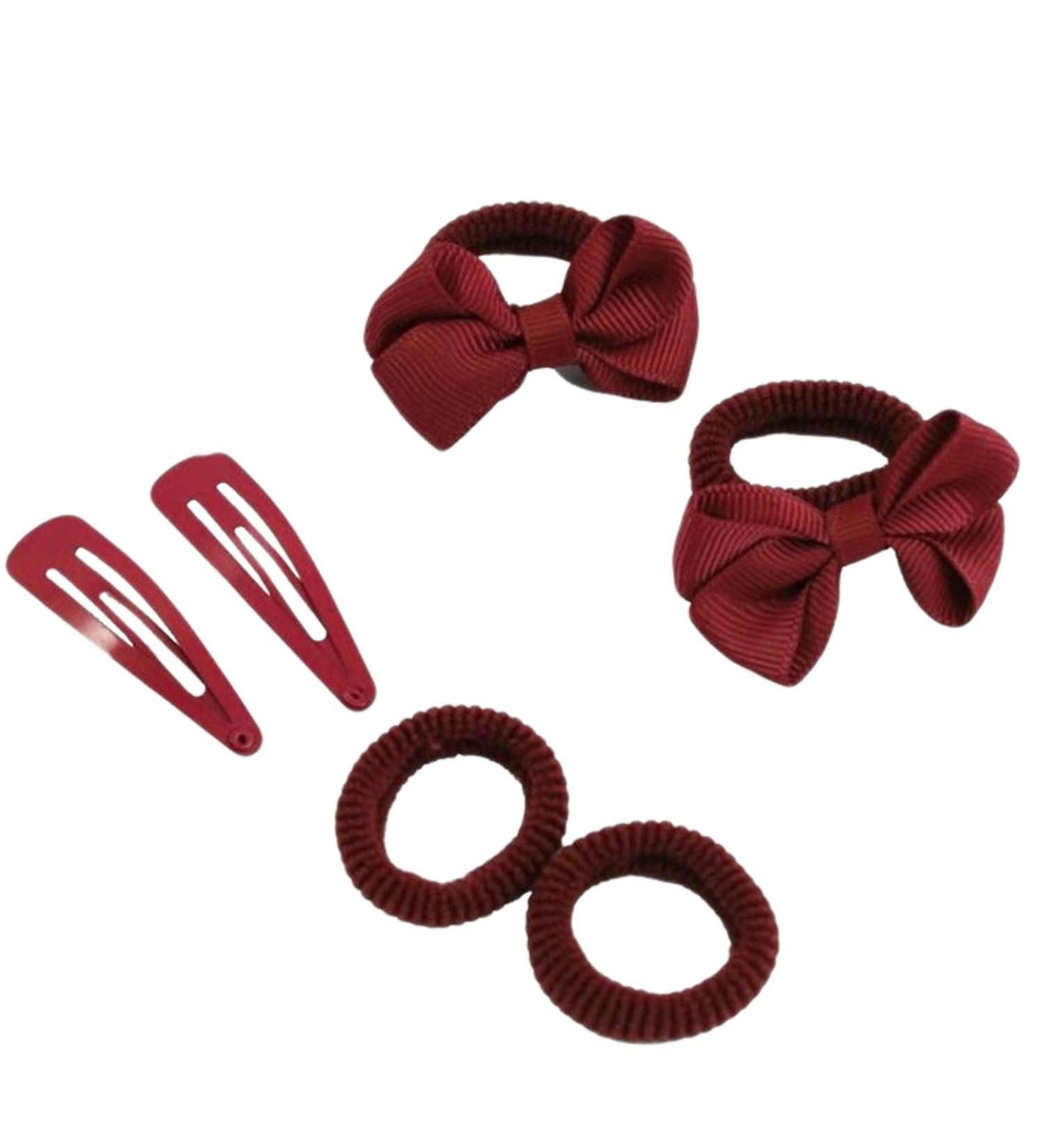 Topkids Accessories Hair Bands Hair Bow Hair Snaps Elastic Bands Hair Clips Ponyo hair Hair Bobbles Hair Clips Hair Ties Hair Bands for Women & Girls Hair Accessories (Burgundy) - Buy Online on GoSupps.com