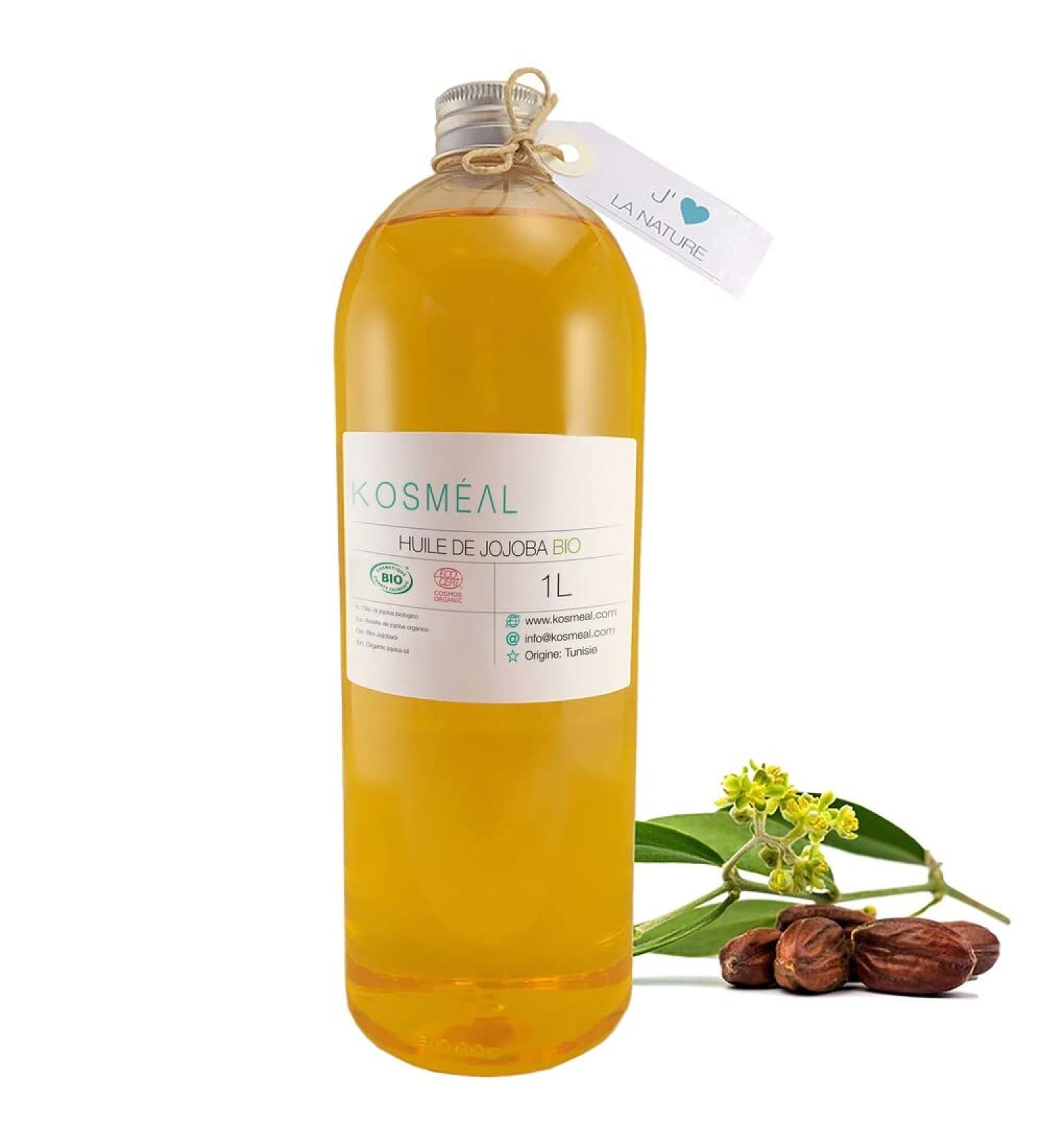 Organic Jojoba Oil | Certified Organic and ECOCERT COSM | 1L - Buy Online on GoSupps.com