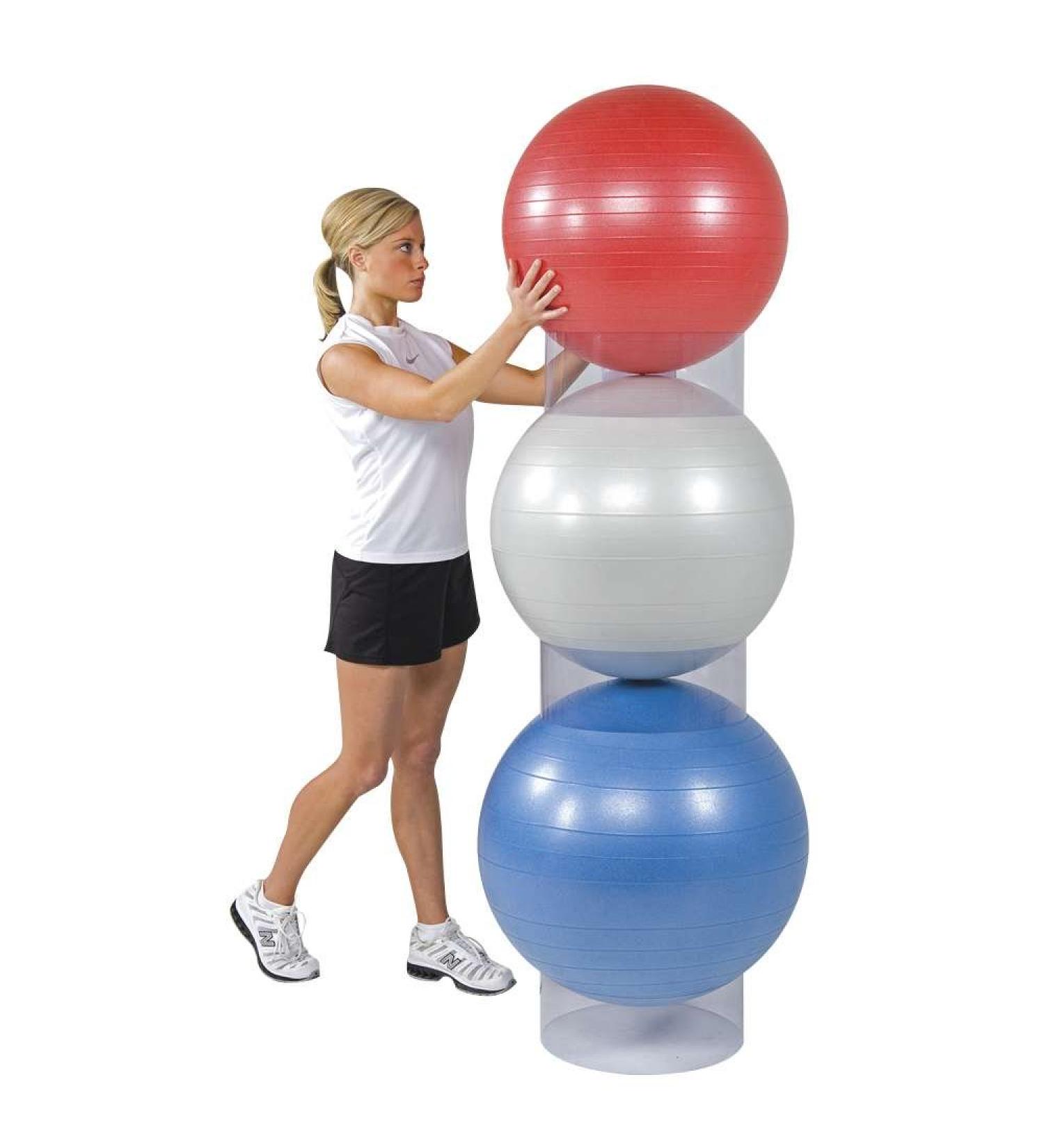 Power Systems Stability Ball Storage Stackers, Adjustable Velcro Ring, 3-Pack, Clear (81020)