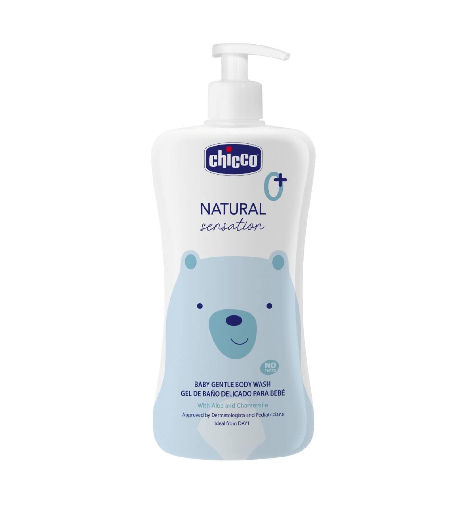 Chicco Natural Sensation Shower Gel Baby & Newborn Cosmetics 0+ Months Natural Ingredients Cleans Baby's Skin & Body Sustainable Packaging 500ml - Buy Online on GoSupps.com