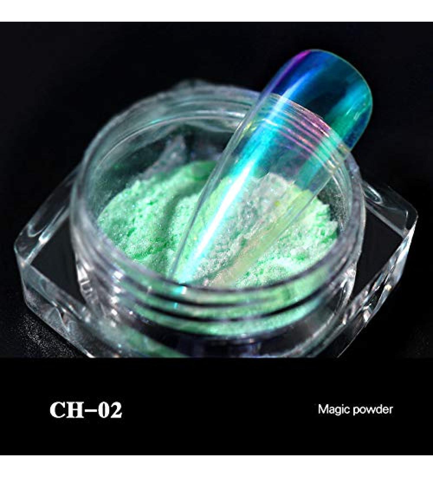 0.2g Glace Transparent Poudre Poudre Magique Poudre Nail Art Glitter Nail Art Poudre Nail Art D corations Miroir Effet De Sir ne Gel UV Couleur Holographique CH-02 - Buy Online on GoSupps.com