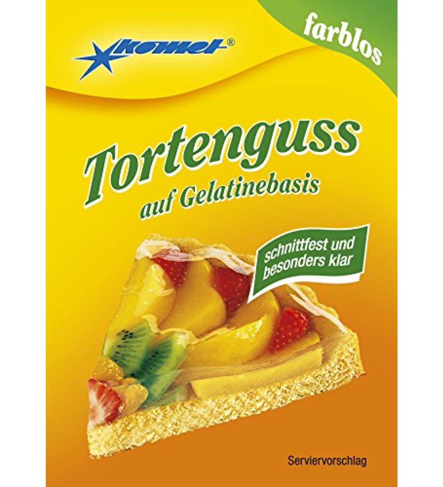 Cake pouring colorless from comet