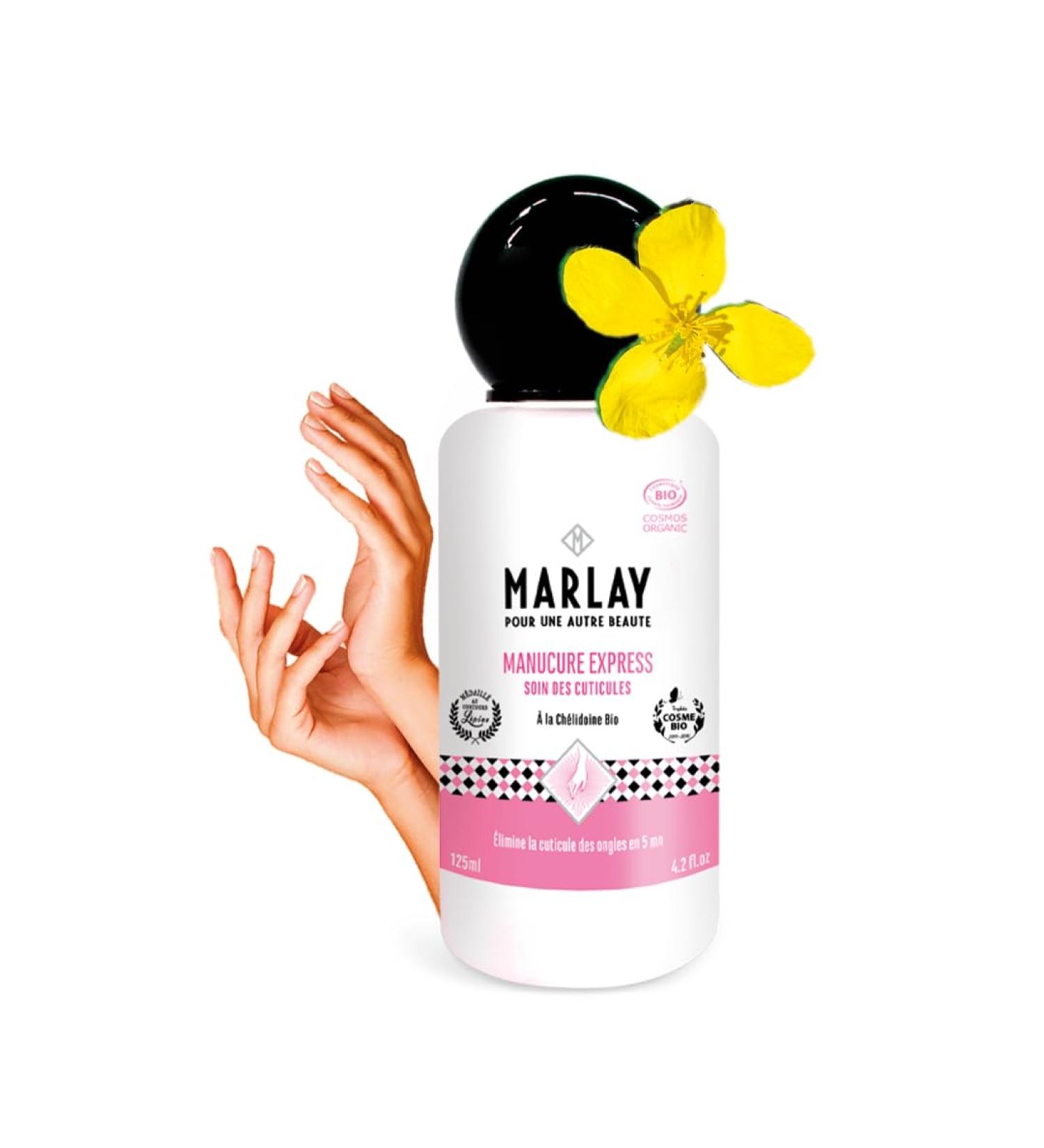 Marlay Cosmetics - Express Manicure Lotion 125 ml - Organic Hand & Nail Care - Dissolves Cuticles & Dead Skin in 5 minutes - Emolliente Water - 99% Natural Origin - Yuka 86/100 - Made in France - Buy Online on GoSupps.com