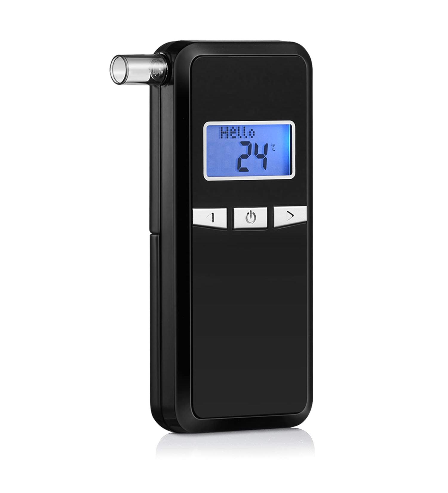 Portable Handheld Breathalyzer with 10 Mouthpieces - Accurate Breath Alcohol Tester with Digital LCD Display - Buy Online on GoSupps.com