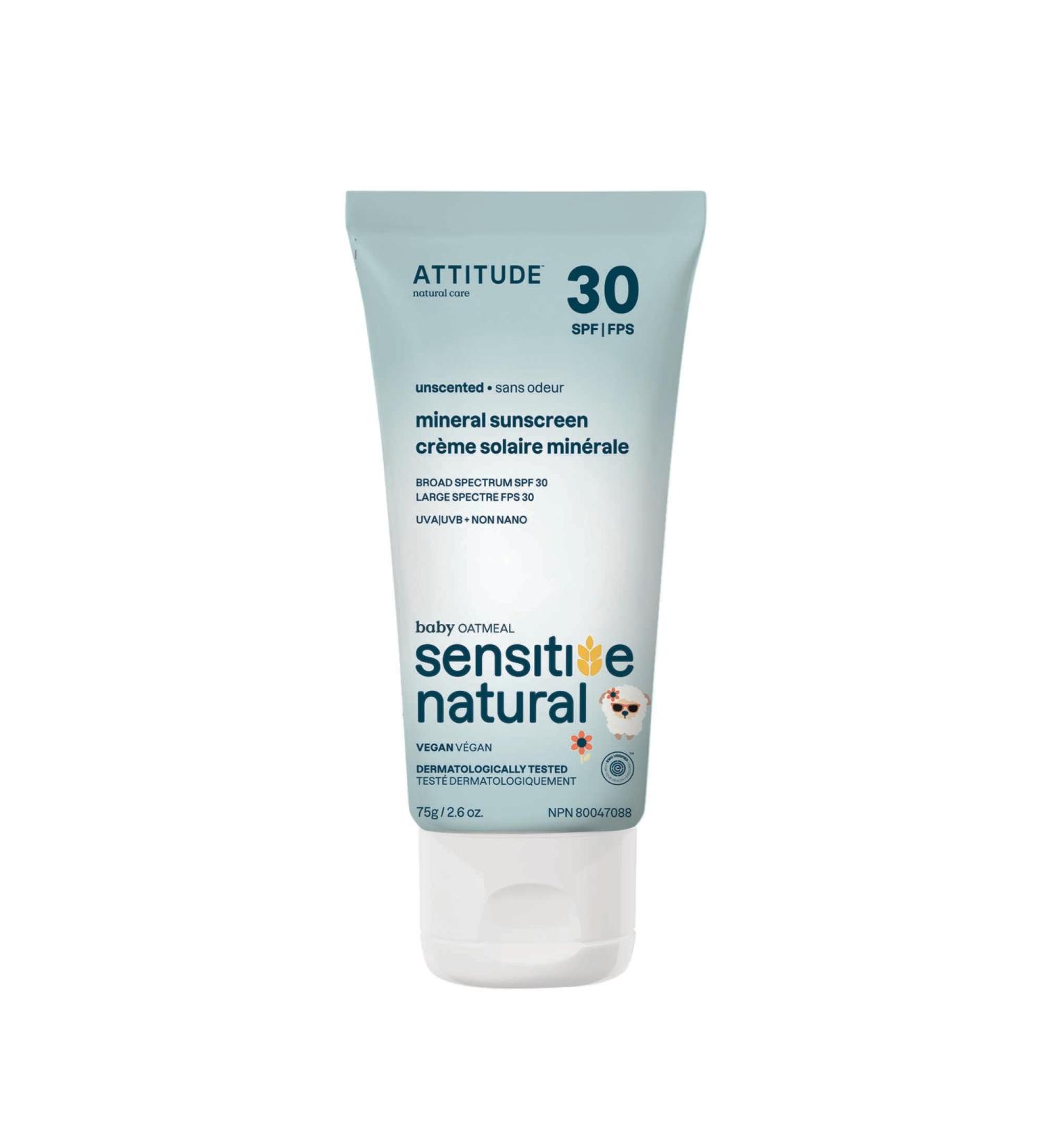 ATTITUDE Mineral Sunscreen for Baby & Kids | EWG Verified SPF 30 Vegan Broad Spectrum UVA/UVB Protection Sensitive Skin - 2.6 Oz - Buy Online on GoSupps.com