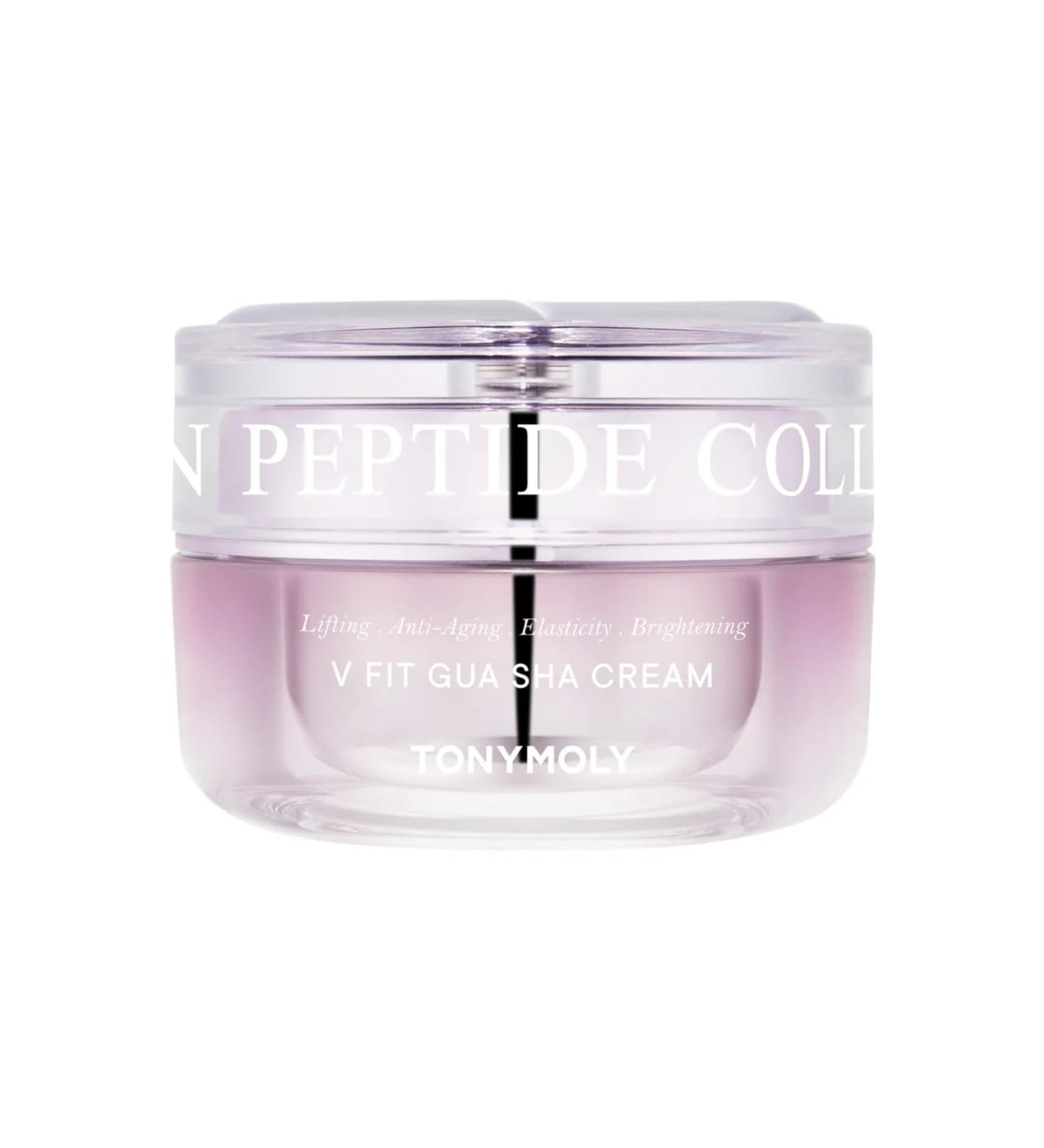 TONYMOLY Collagen Peptide V Fit Gua Sha Cream - Anti-Aging Face Cream with Built-In Gua Sha Tool | Reduces Fine Lines & Enhances Skin Glow - 50ml - Buy Online on GoSupps.com