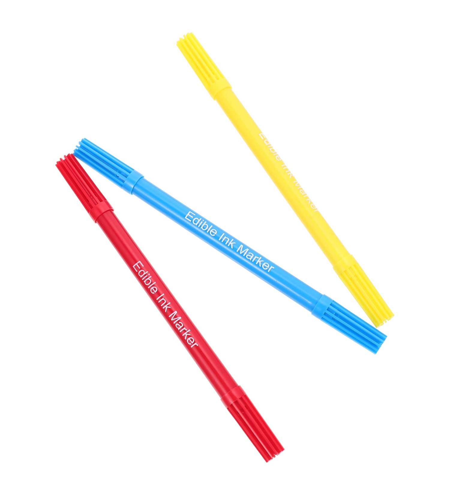 Mikinona 3pcs Baking Pen Gummy Foods Baking Marker Pen Dual Pens for Cookie Decorating Edible Color Pens Eggs Painting Drawing Pen Edible Color Markers Red Pen Plastic Bicuspid Tool - Buy Online on GoSupps.com