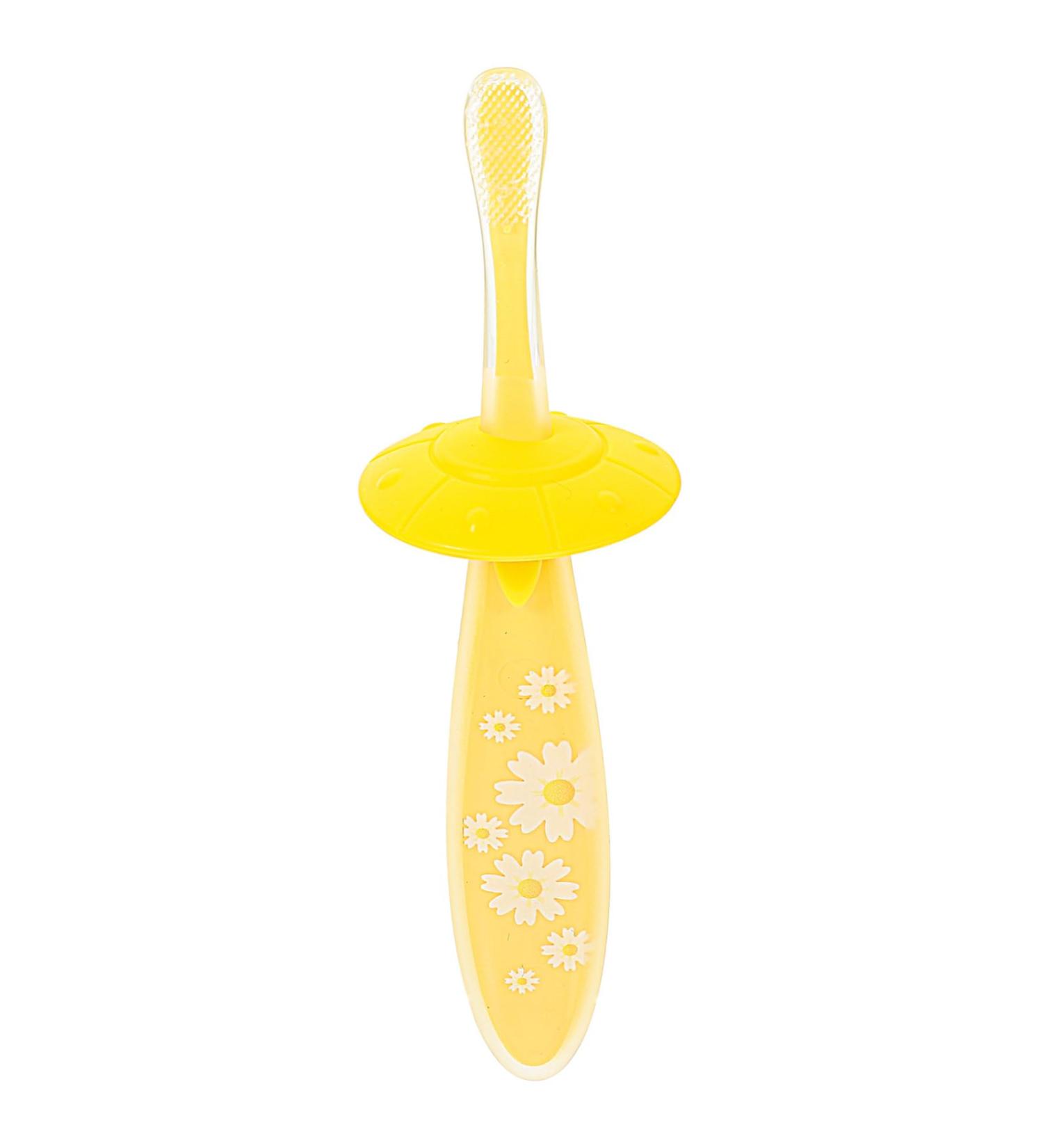 Homsfou Soft Silicone Baby Travel Toothbrush - Mouth Freshening Food-Grade Yellow - 1 Pack - Buy Online on GoSupps.com