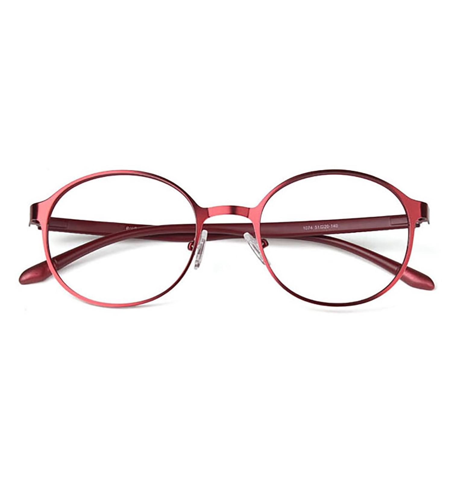 Retro Round Reading Glasses for Women - Blue Light Blocking Eyeglasses with Alloy Frame - Fashionable Red Computer Readers - Buy Online on GoSupps.com