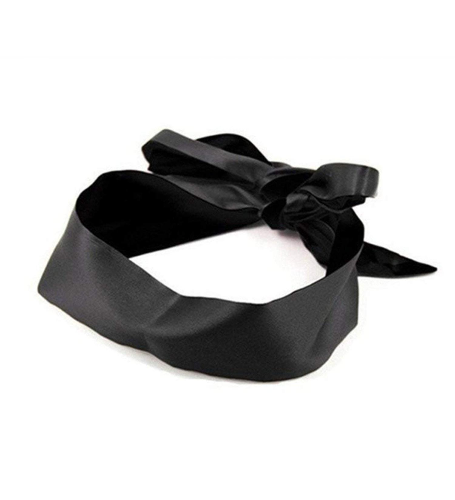 Satin Eye Mask for Sleep | Soft Adjustable Blindfold for Travel & Meditation | Black Sleep Mask - 1Pc - Buy Online on GoSupps.com