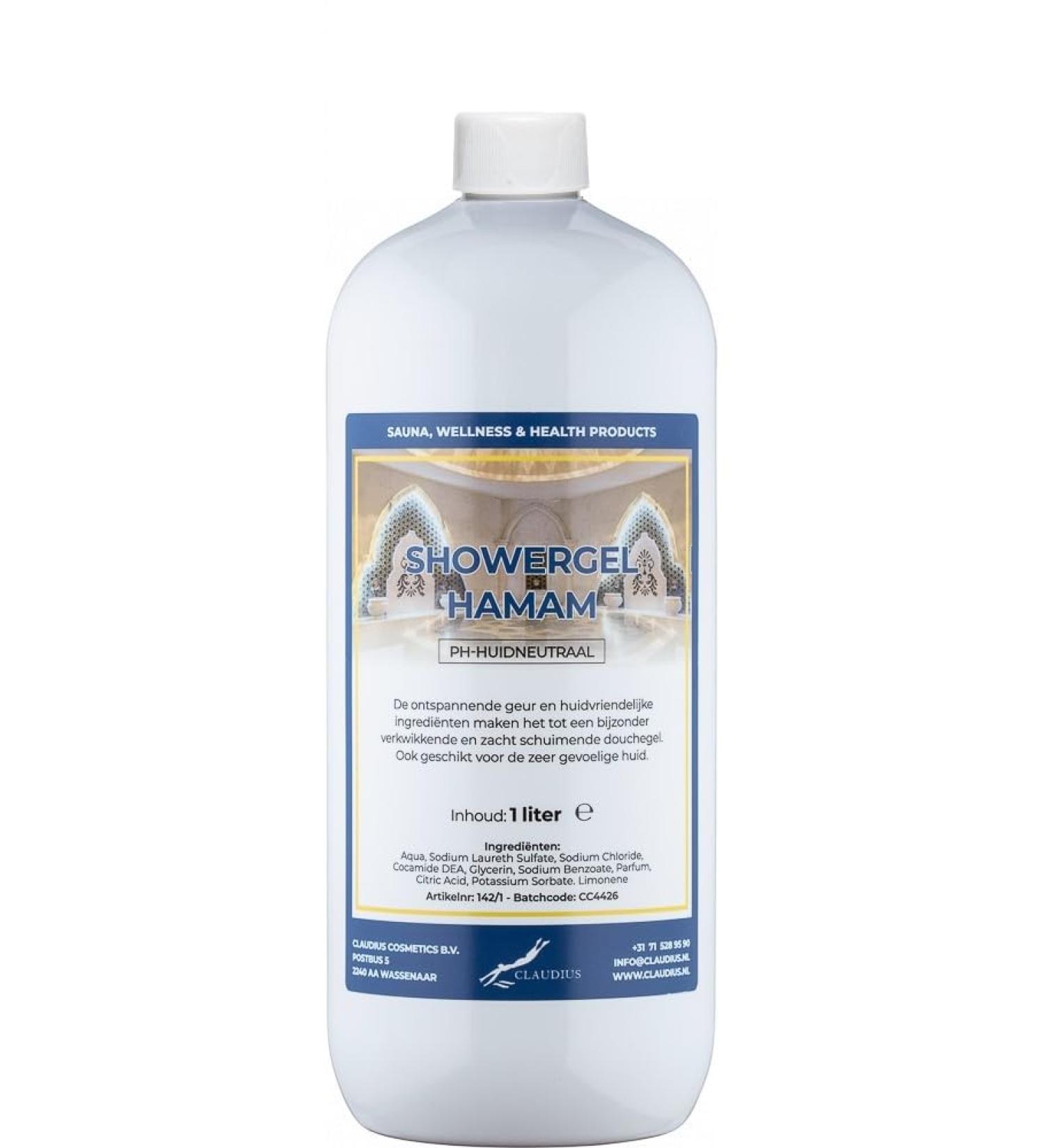 Claudius Showergel Hamam 1 liter with cap white