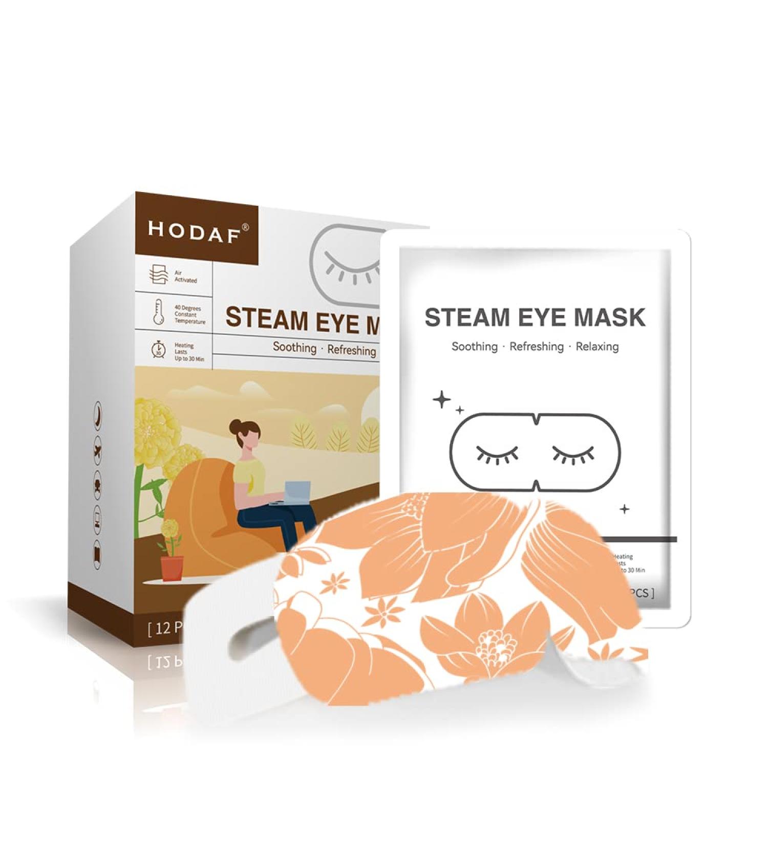 12 Pcs Disposable Steam Eye Mask for Dry Eyes - Relief for Dark Circles, Puffiness, and Eye Fatigue (Lutein) - Buy Online on GoSupps.com
