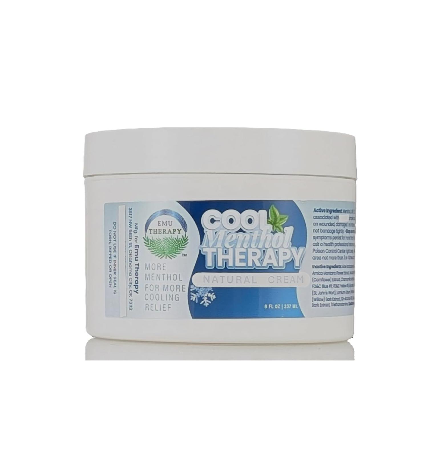 Cool Menthol Therapy Natural Cream for Aches in Muscles and Joints Myalgia Sprains Strains Bruises 8 fl. oz. jar - Buy Online on GoSupps.com