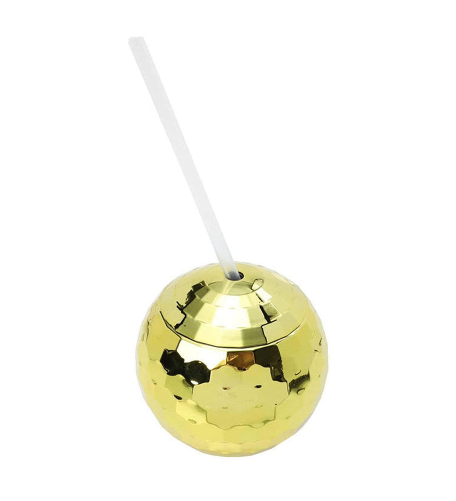 Disco Cups Disco Ball Cups with Lids Disco Ball Drinking Cup with Lid and Straw Cute Sparkly Glitter Cocktail Cup for Nightclub Bar Aelevate Gold - Buy Online on GoSupps.com