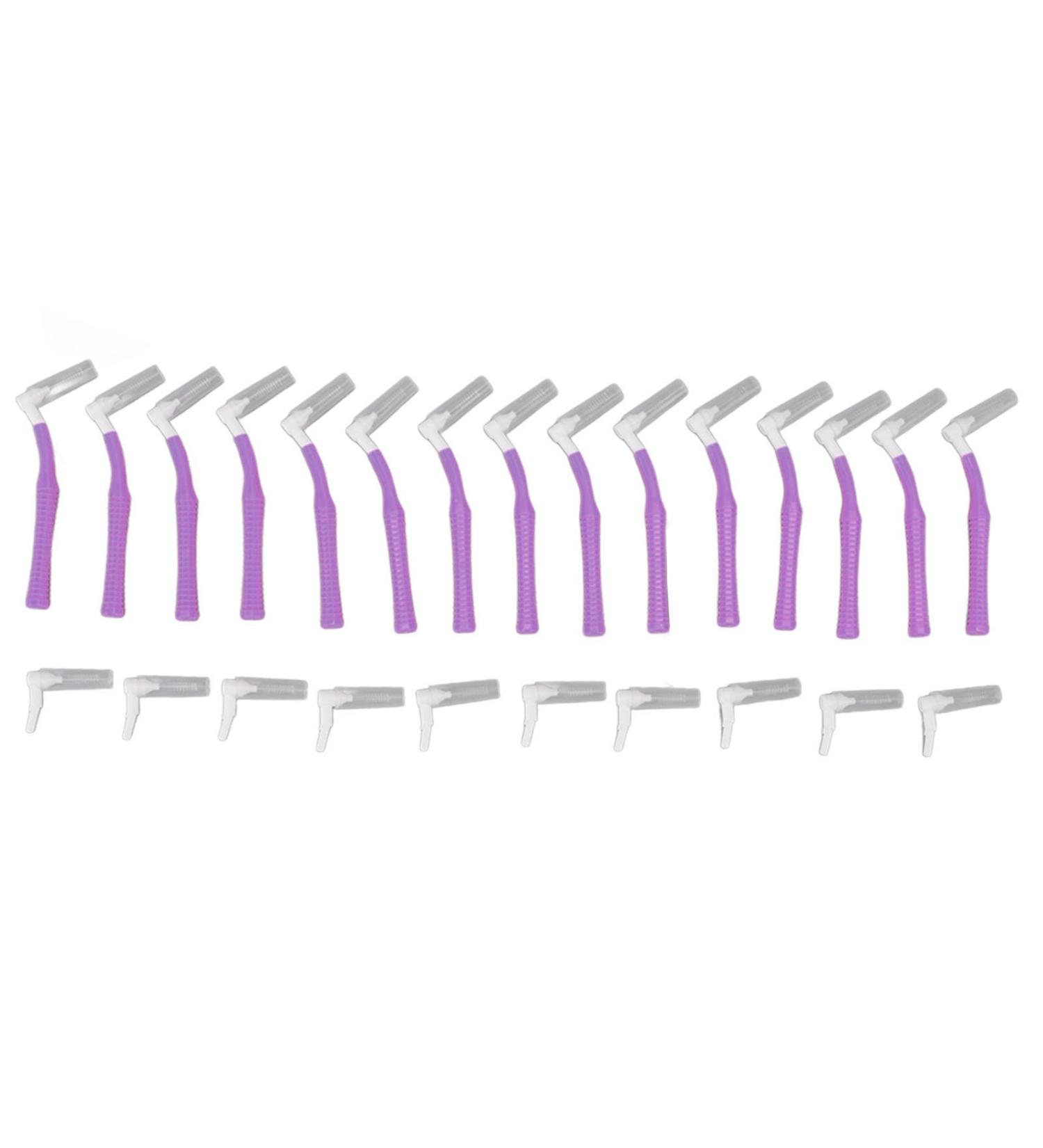 25 L-Shape Push-Pull Interdental Brushes for Oral Care & Tooth Whitening - Violet Orthodontic Cleaning Tool - Buy Online on GoSupps.com