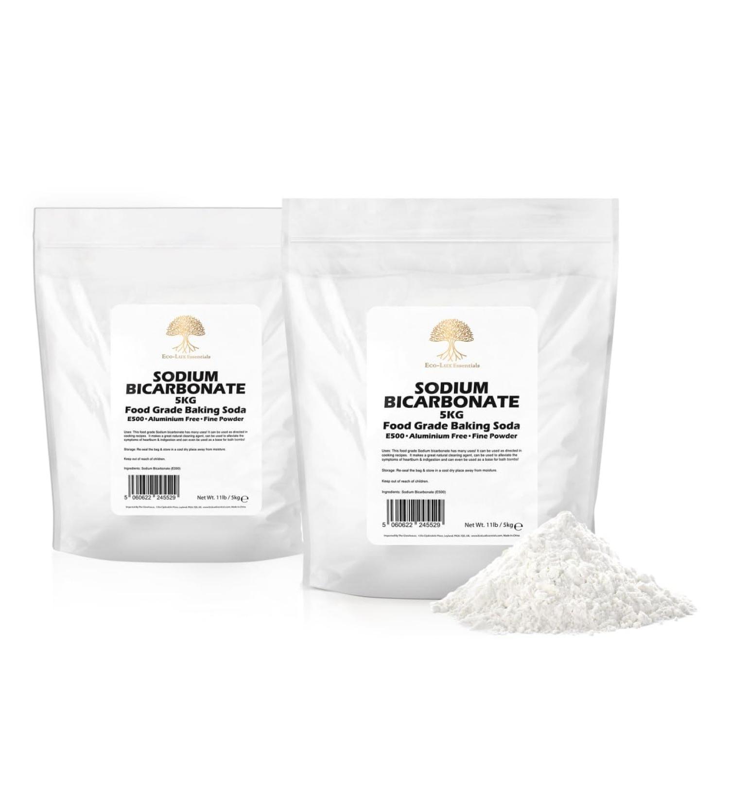 Baking Soda Sodium Bicarbonate 10kg Pure Baking Soda for Cleaning Baking Bath Bombs Odors and Teeth - Buy Online on GoSupps.com