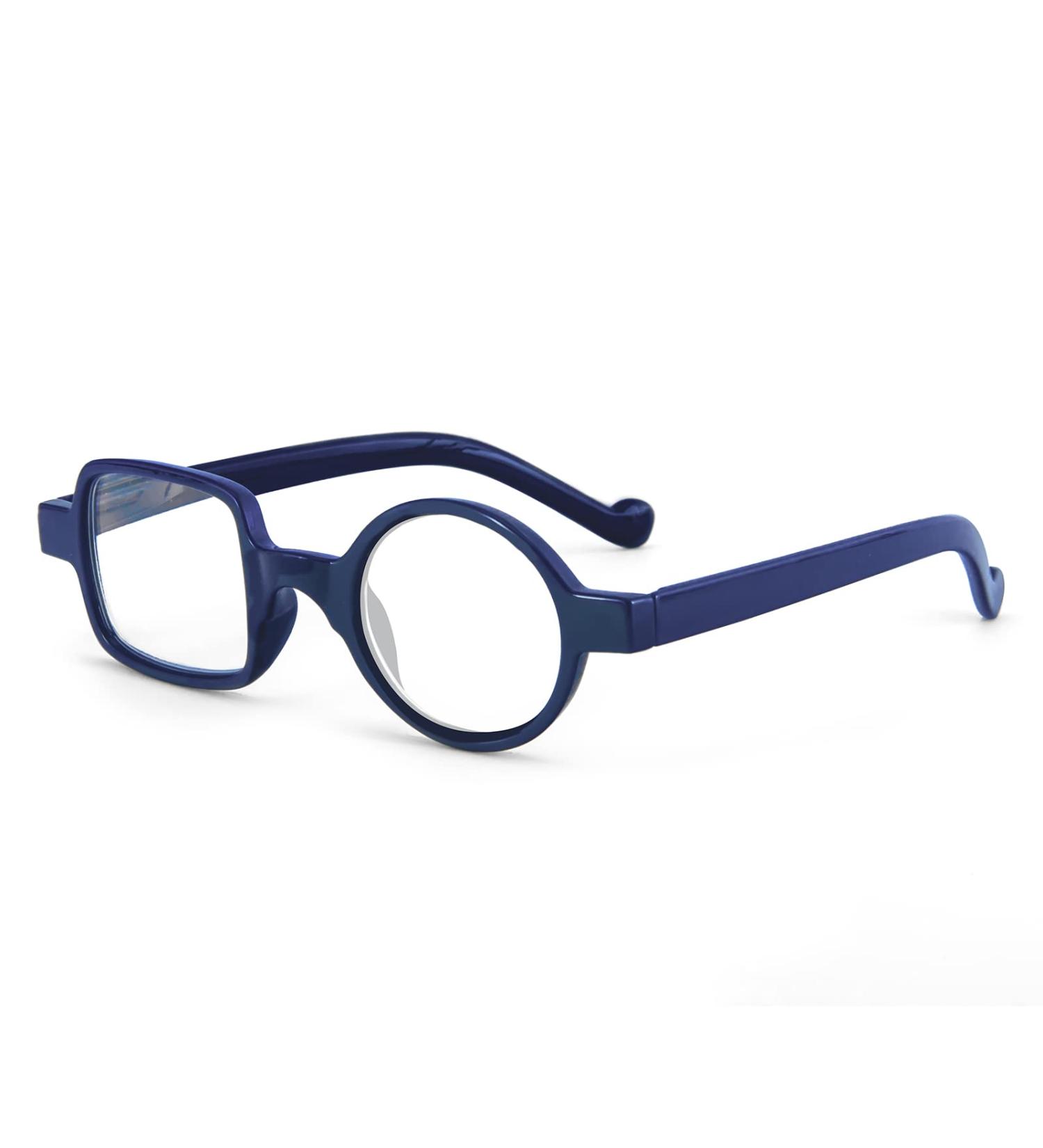 Kodilin Round Square Reading Glasses for Men & Women - Anti-Light Blue for Computers & Gaming - Spring Hinge - Available in 1.0 to 3.5 Magnification (Blue 1.5) - Buy Online on GoSupps.com