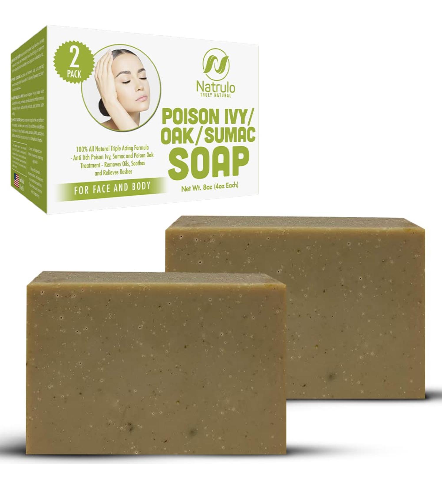 Poison Ivy Soap Bar - Natural Anti-Itch Treatment for Poison Ivy, Oak & Sumac - Soothes Rashes - 4 oz Bars (2 Pack) USA Made - Buy Online on GoSupps.com