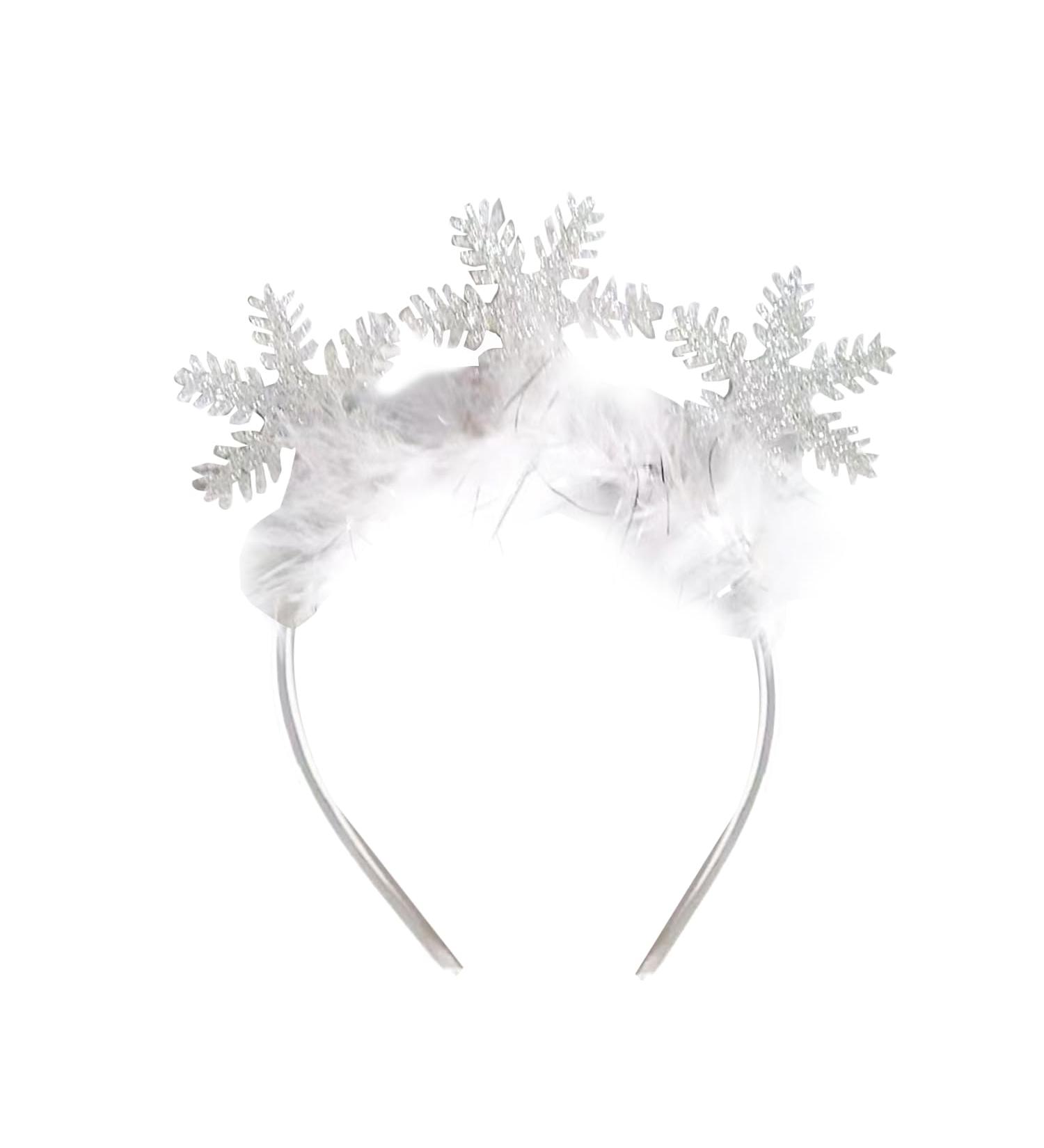 RmKbe Snowflake Headbands Christmas Hair Hoops Christmas Feather Snowflake Head Boppers Christmas Fancy Dress Accessory for Women - Buy Online on GoSupps.com