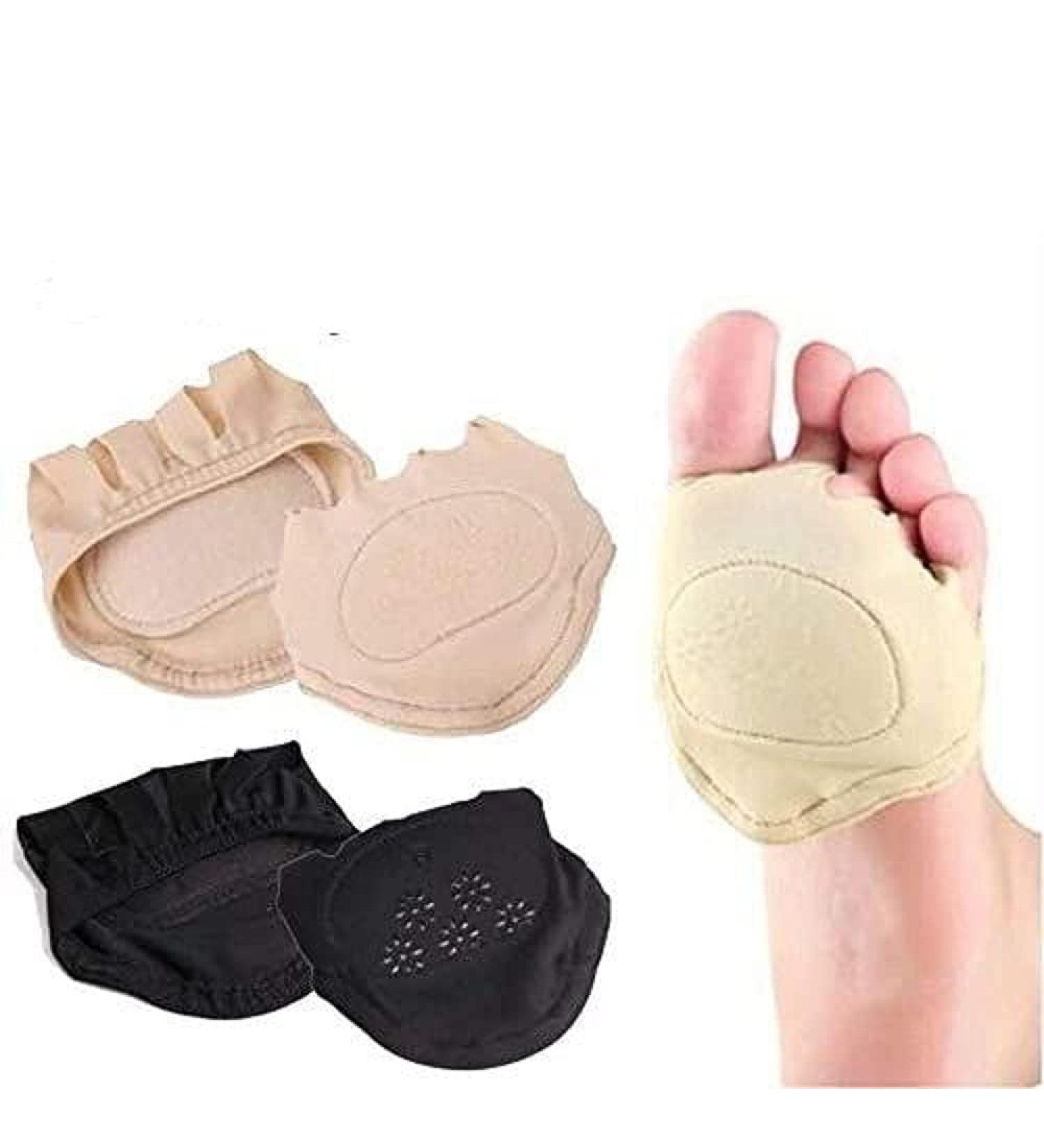 Super Soft Cotton Plus Silicone Invisible Socks with Front Palm Pad for Toe and Foot Protection - 2 Pairs - Buy Online on GoSupps.com