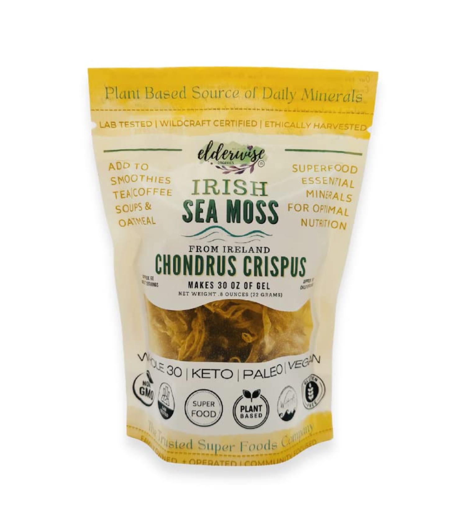 Irish Sea Moss from Ireland | Wildcrafted Chondrus Crispus | Raw Golden Irish Moss - Buy Online on GoSupps.com