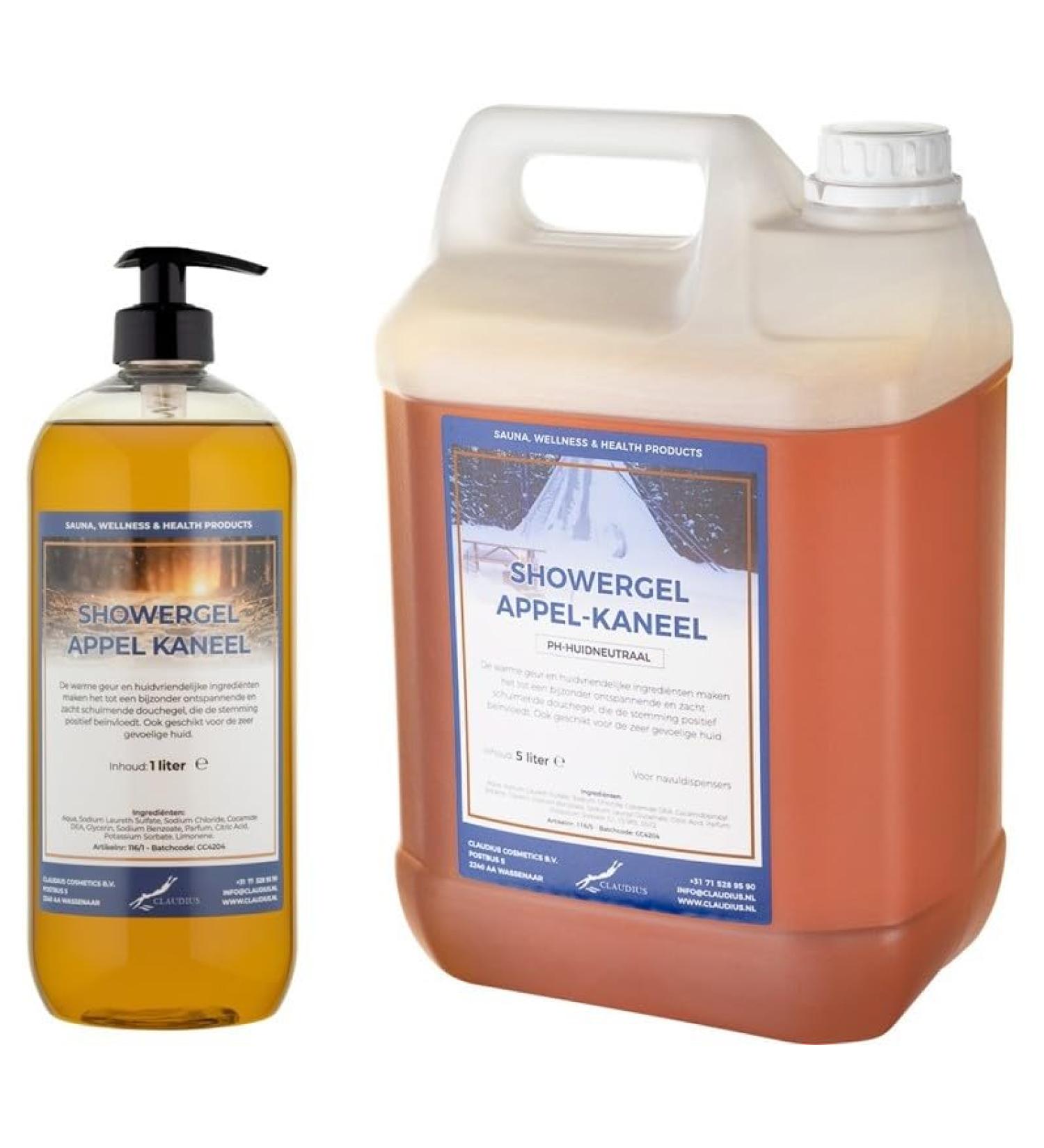 Claudius Showergel AppleCinnamon 5 liters + 1 liter with pump transparent