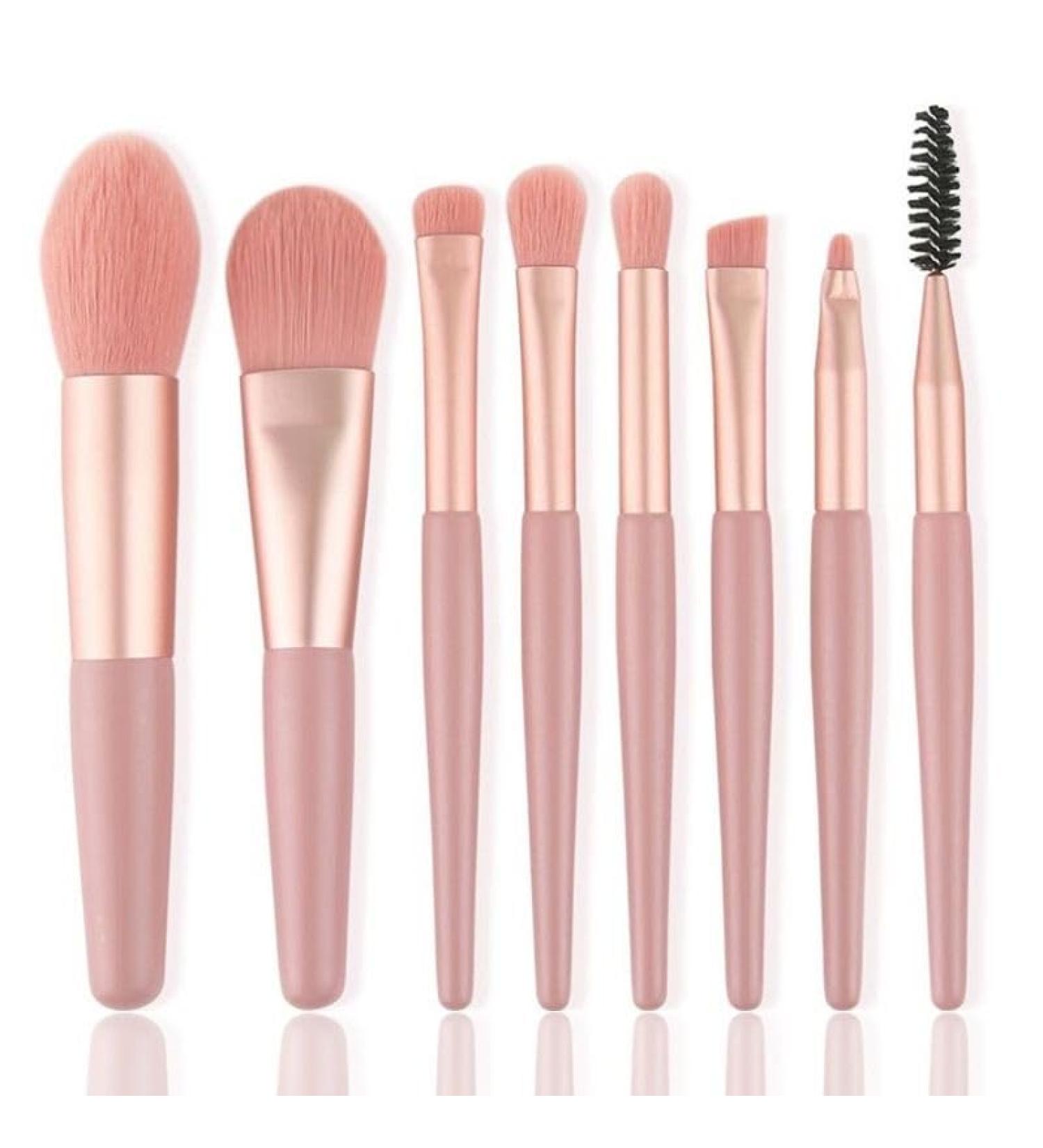 Mini 8 Travel Makeup Brush Set - Perfect Bridesmaid Gift & Foundation Brush for On-the-Go Beauty - Buy Online on GoSupps.com