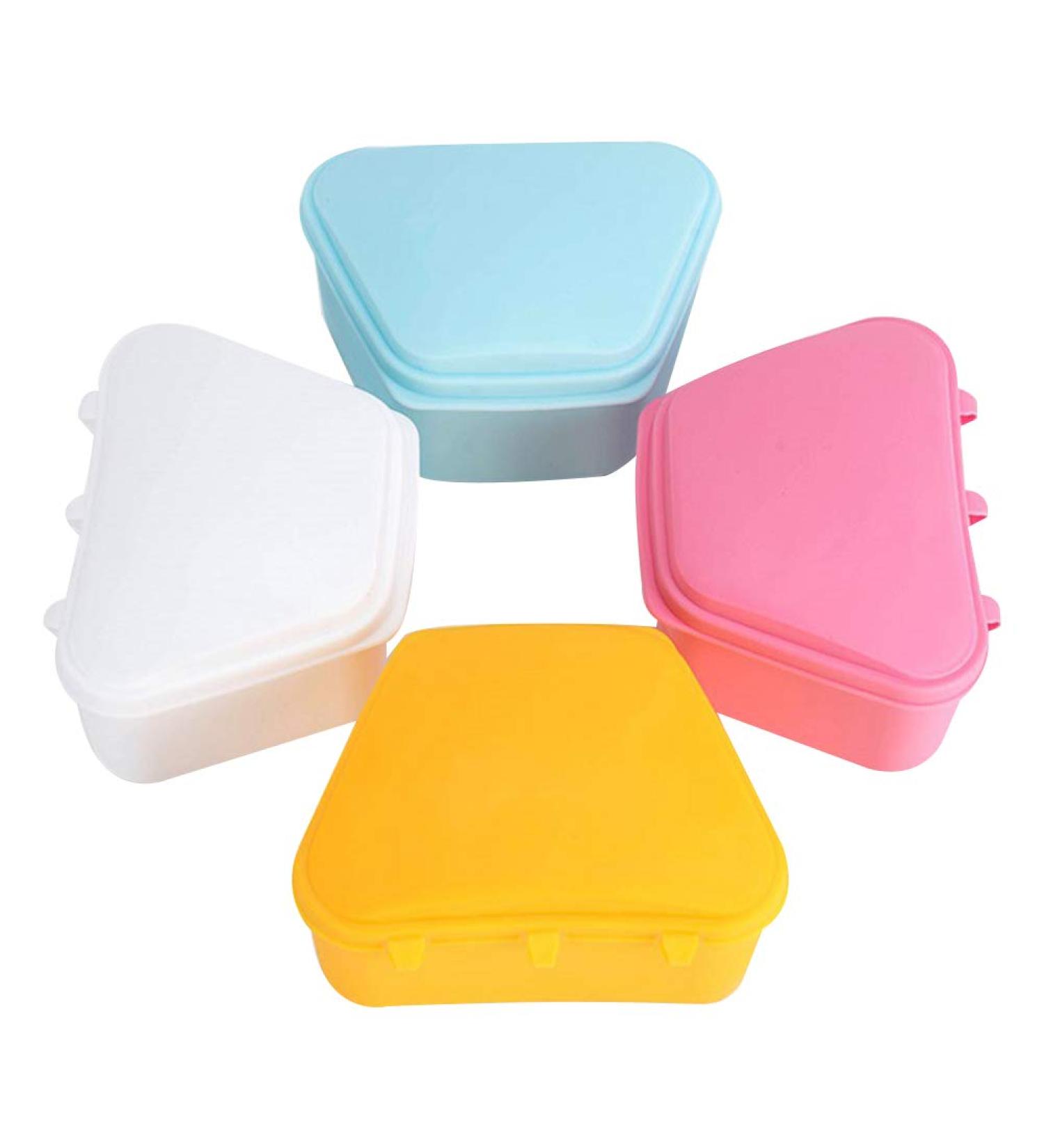 4 Pack Tooth Protection Boxes - Travel & Office Tooth Storage Solutions in Yellow Blue White & Pink | International Shipping - Buy Online on GoSupps.com