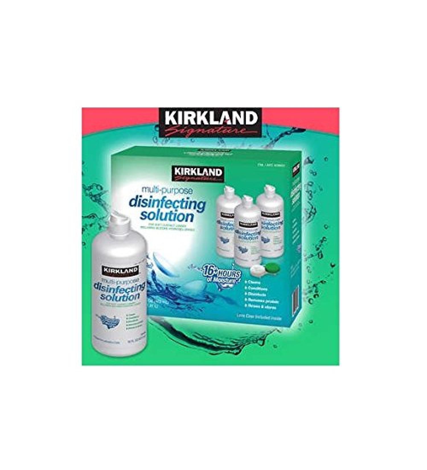 Kirkland Signature Multi-Purpose Sterile Solution for Any Soft Contact Lens, 16 Fl Oz (Pack of 3)