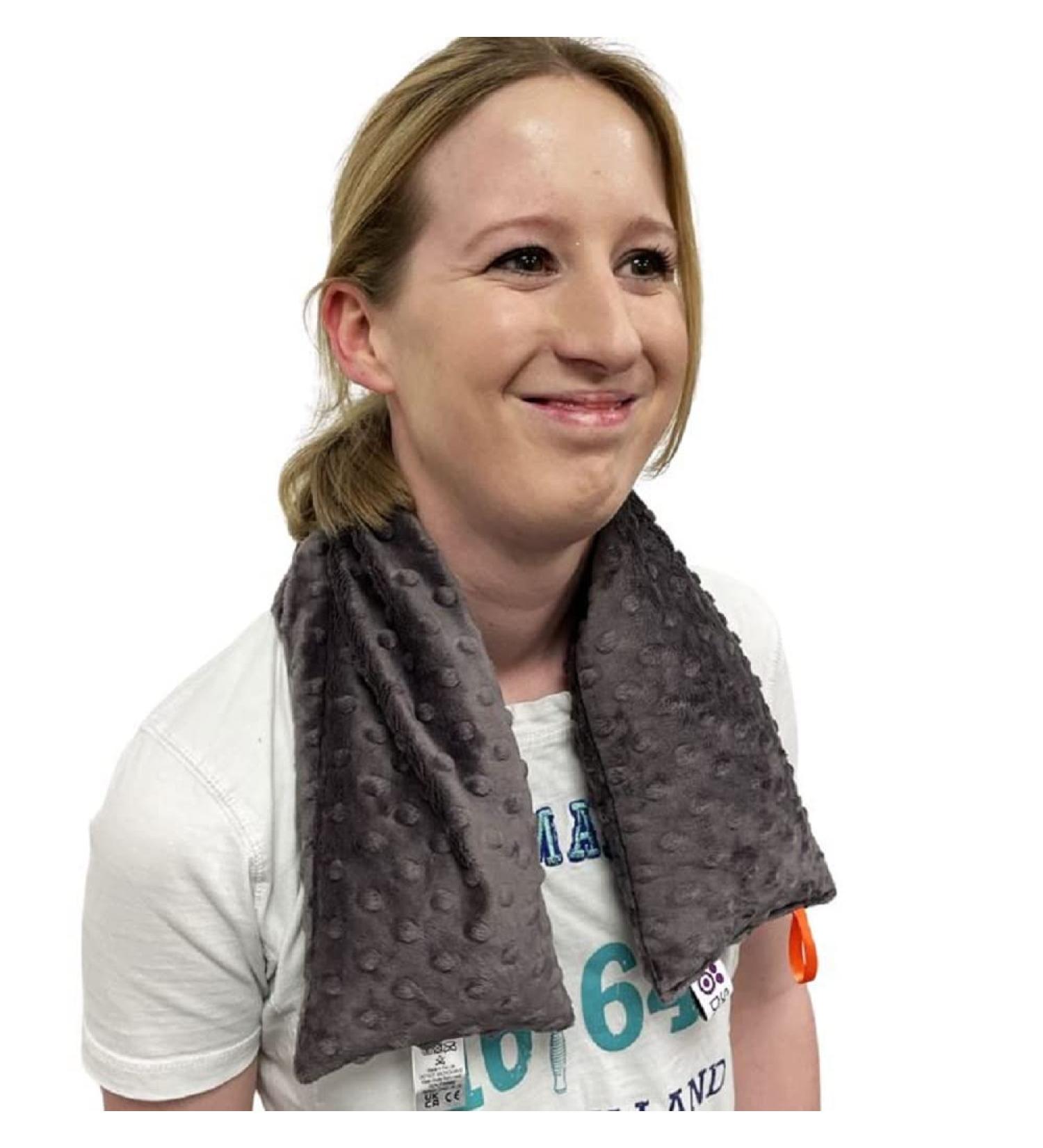 Weighted Sensory Neck Wrap to Calm Provide proprioceptive Input Reduce Anxiety and Help relive Stress. Helps Those with Autism PTSD Anxiety and Aspergers - ASH Grey