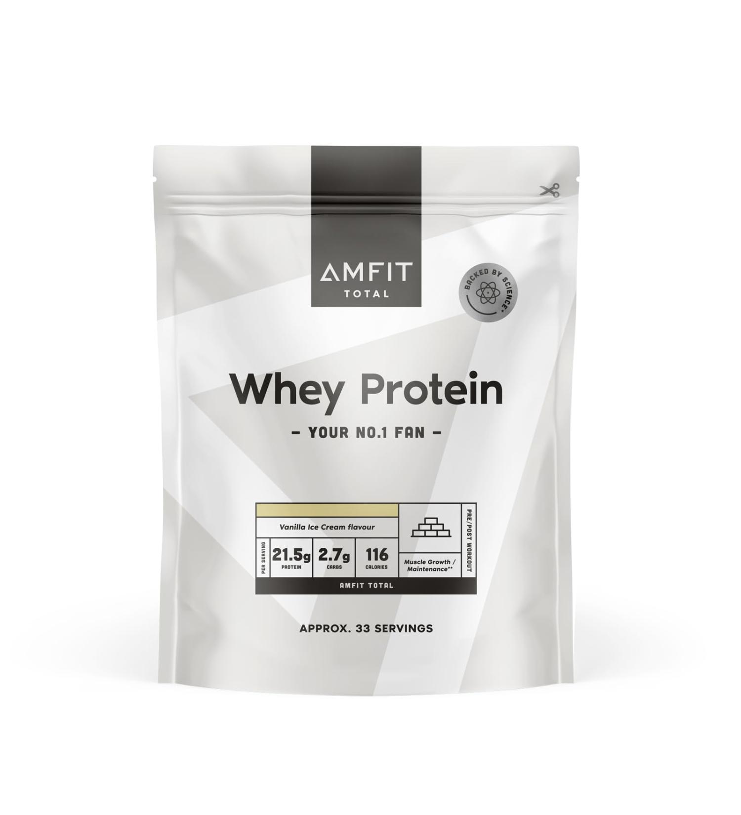 Amfit Nutrition Whey Protein Powder Cookies & Cream Flavour 2.27 kg - 75 Servings - Buy Online on GoSupps.com