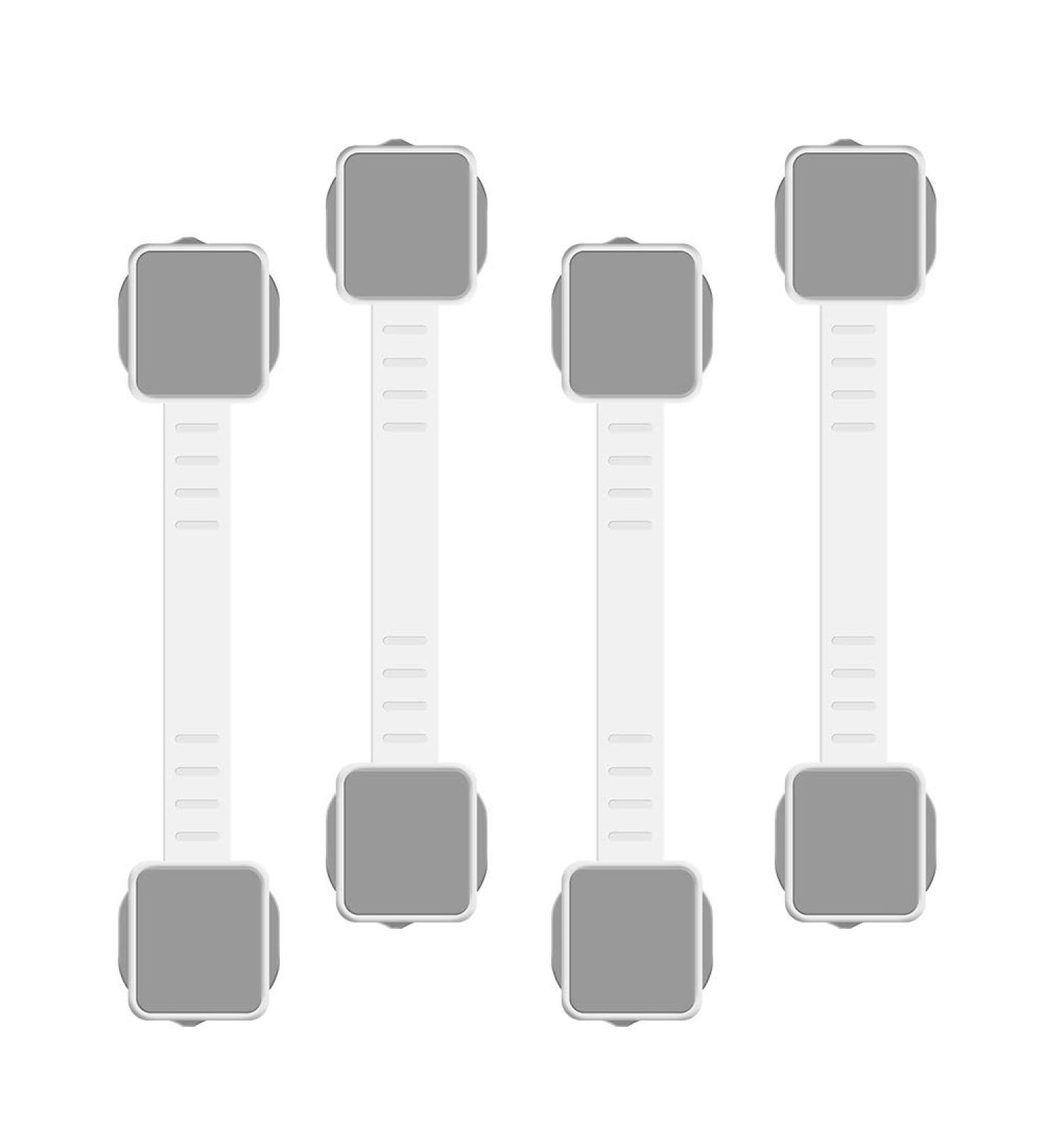 4PCS Baby Safety Cabinet Locks - Child Proof Lock for Drawers, Cabinets, Ovens, Refrigerators - Adjustable Strap and Latch System for Doors and Appliances - Buy Online on GoSupps.com