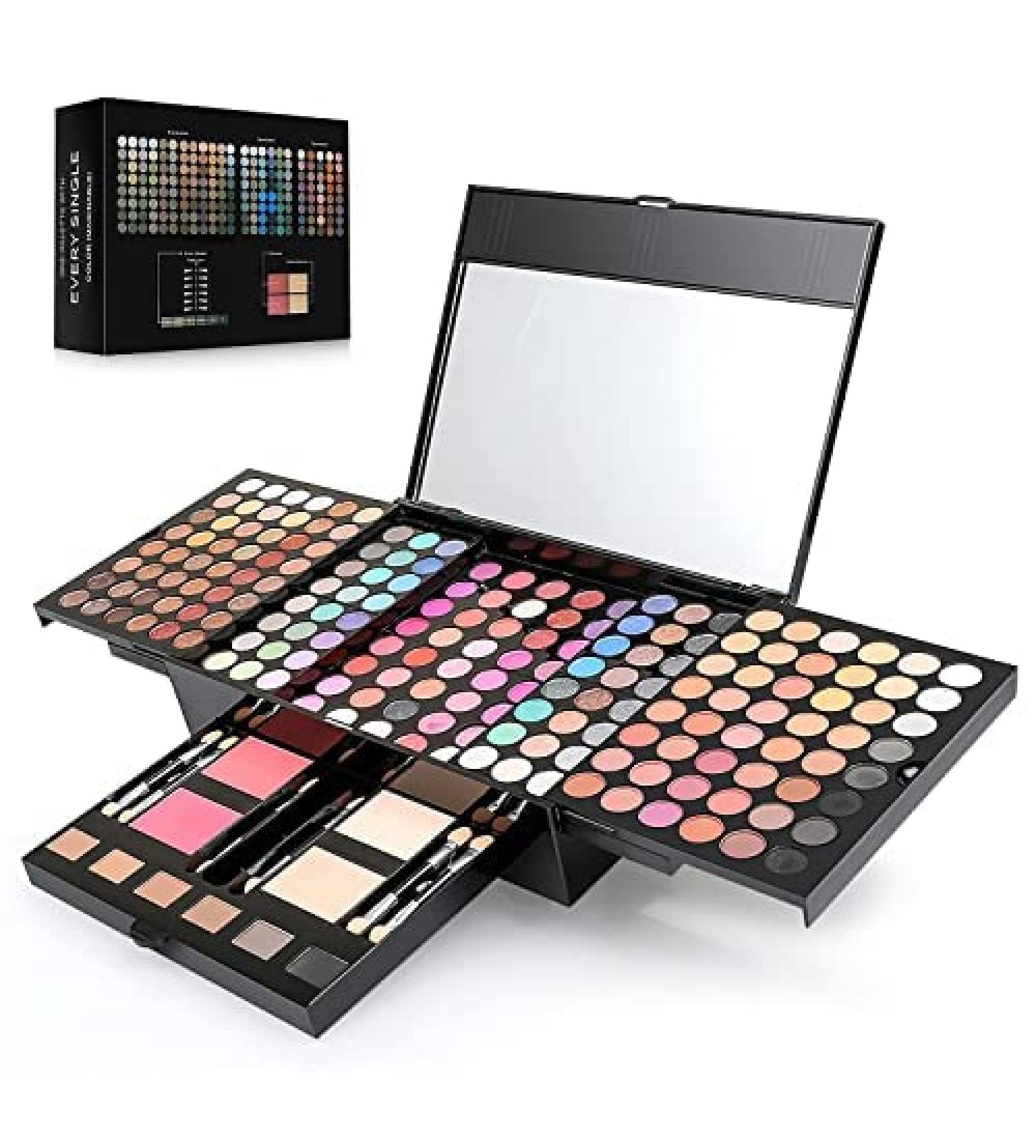 194 Colors Cosmetic Make up Palette Set Kit - High Pigment All-in-One Powder Pallet with Mirror and Applicators - Buy Online on GoSupps.com