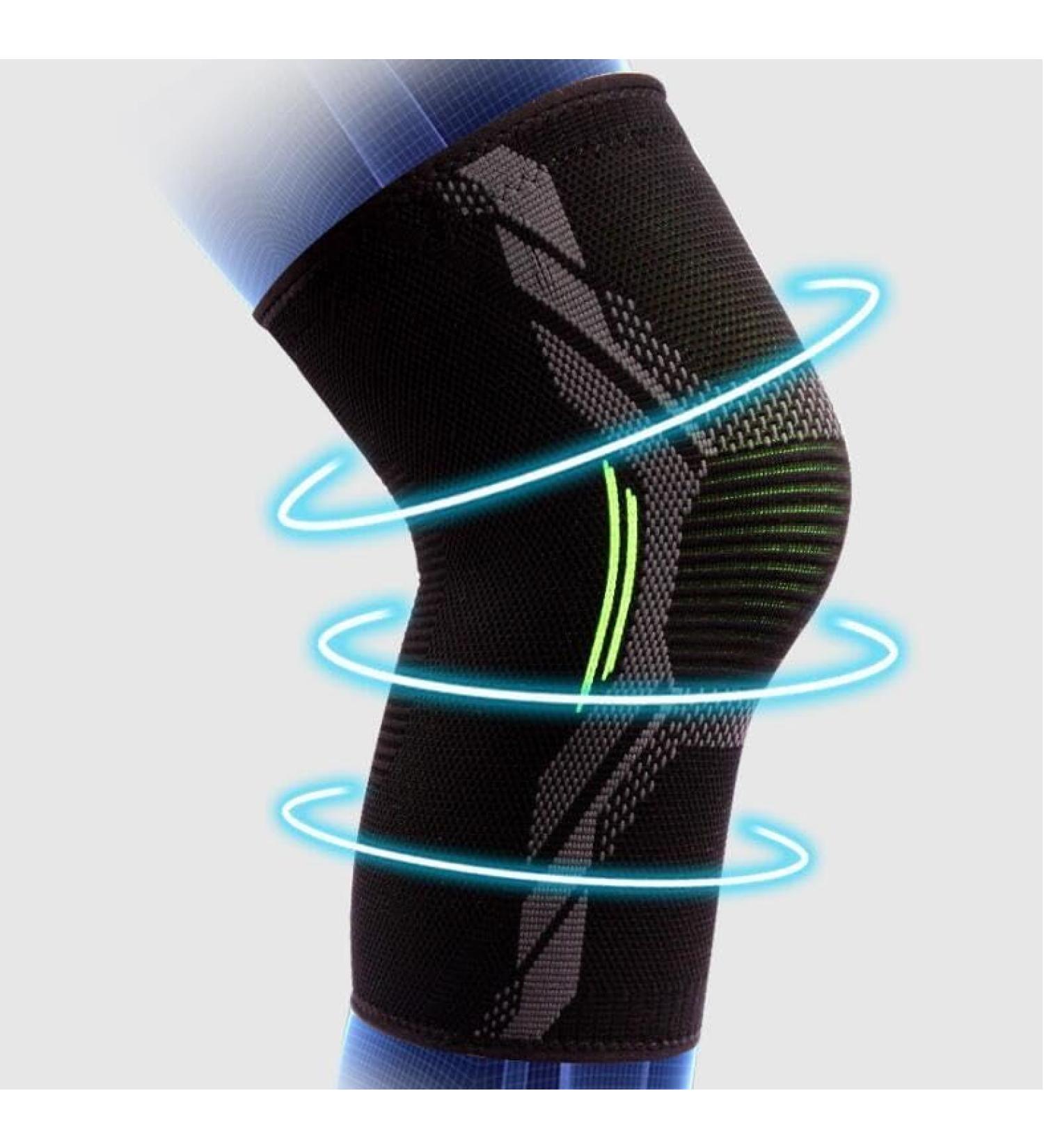 Shamim Knee Compression Sleeve - Pain Relief Knee Brace for Arthritis & Meniscus Tear | Comfortable Black/Green (L - Buy Online on GoSupps.com