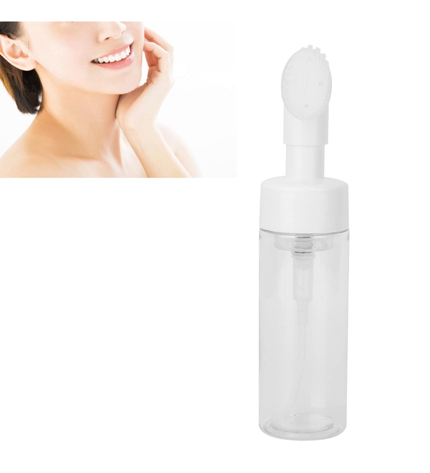 YUYTE Mousse Foaming Bottle Silicone Brush Foam Bottle Empty Refillable Facial Cleanser Foaming Bottle Transparent (200ML) - Buy Online on GoSupps.com