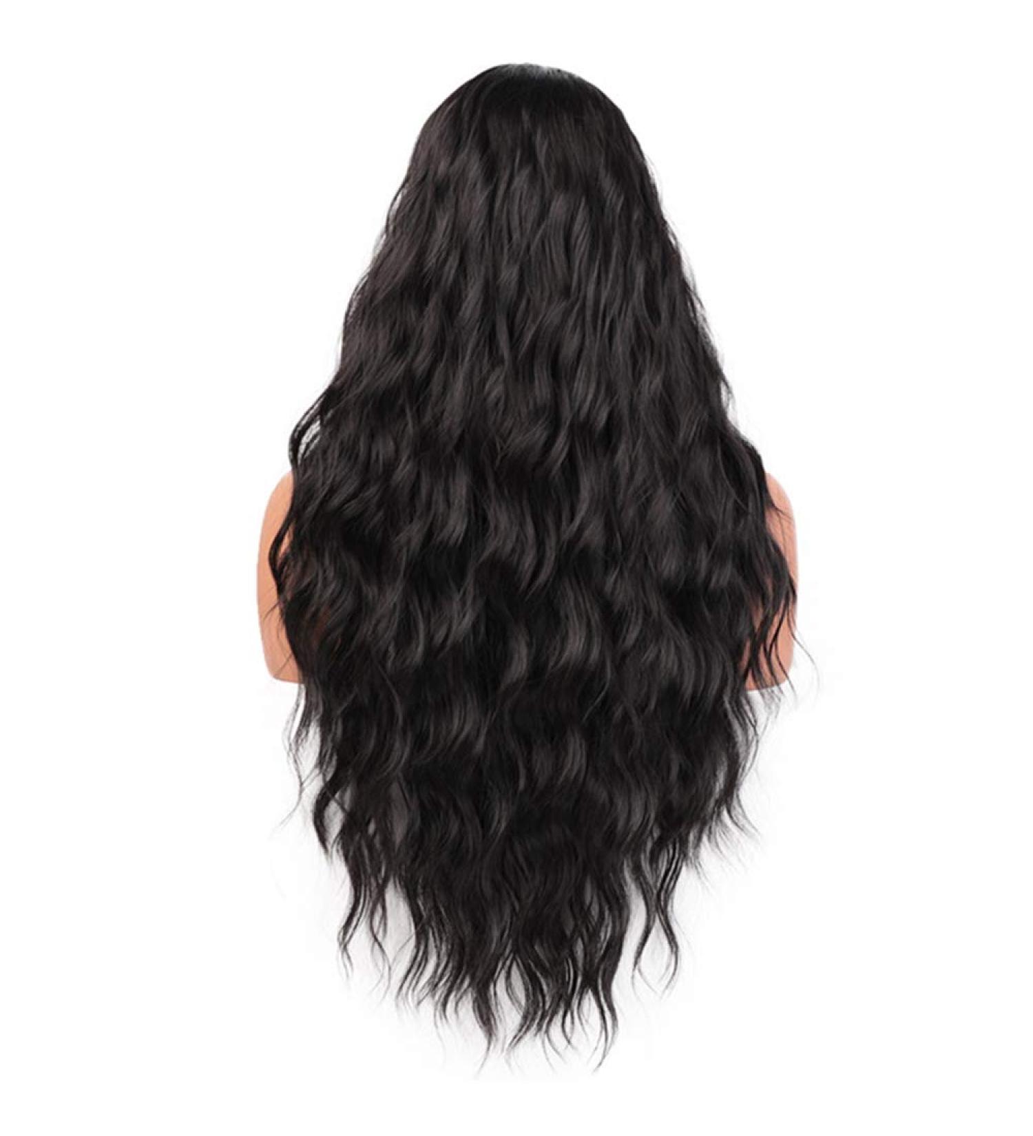 26-Inch Long Wavy Black Wig - Heat Resistant Synthetic Brown & Red Wavy Hair for Women - Buy Online on GoSupps.com