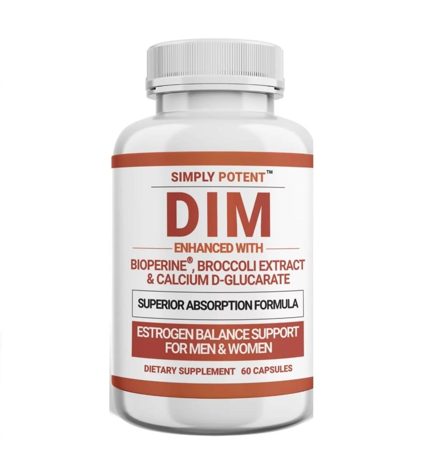 DIM Complex with BioPerine | Menopause Support Supplement | Estrogen Booster for Women & Men | Hot Flash & Night Sweat Relief | 60 Capsules - Buy Online on GoSupps.com