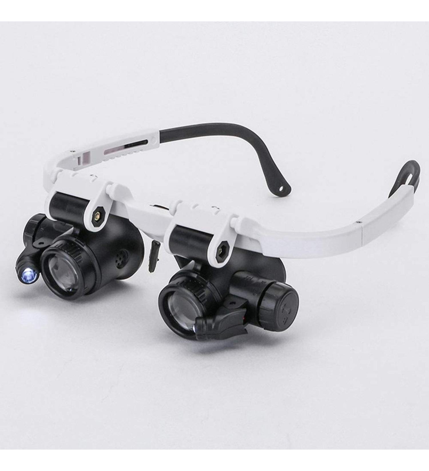 Magnifying Tool Loupe Magnifier Measurement 8X 23X -Mounted ABS Lens Watch Repair Portable Double Eye Glasses Durable Retractable Led Good Times - Buy Online on GoSupps.com