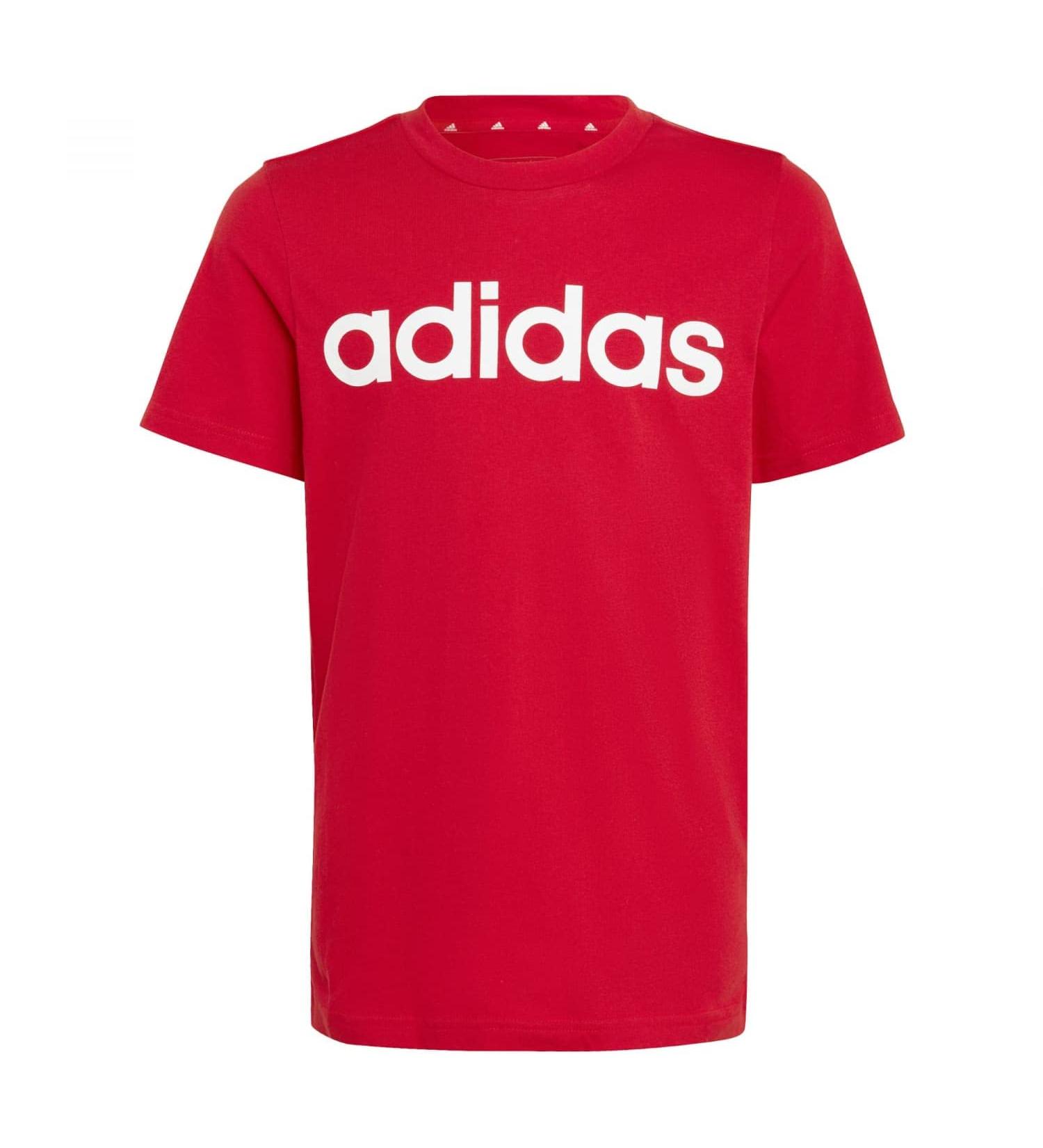 adidas Unisex Kids U Lin Tee T-Shirt (Short Sleeve) 164 - Better Scarlet/White | Shop Internationally for Quality Kids Apparel - Buy Online on GoSupps.com
