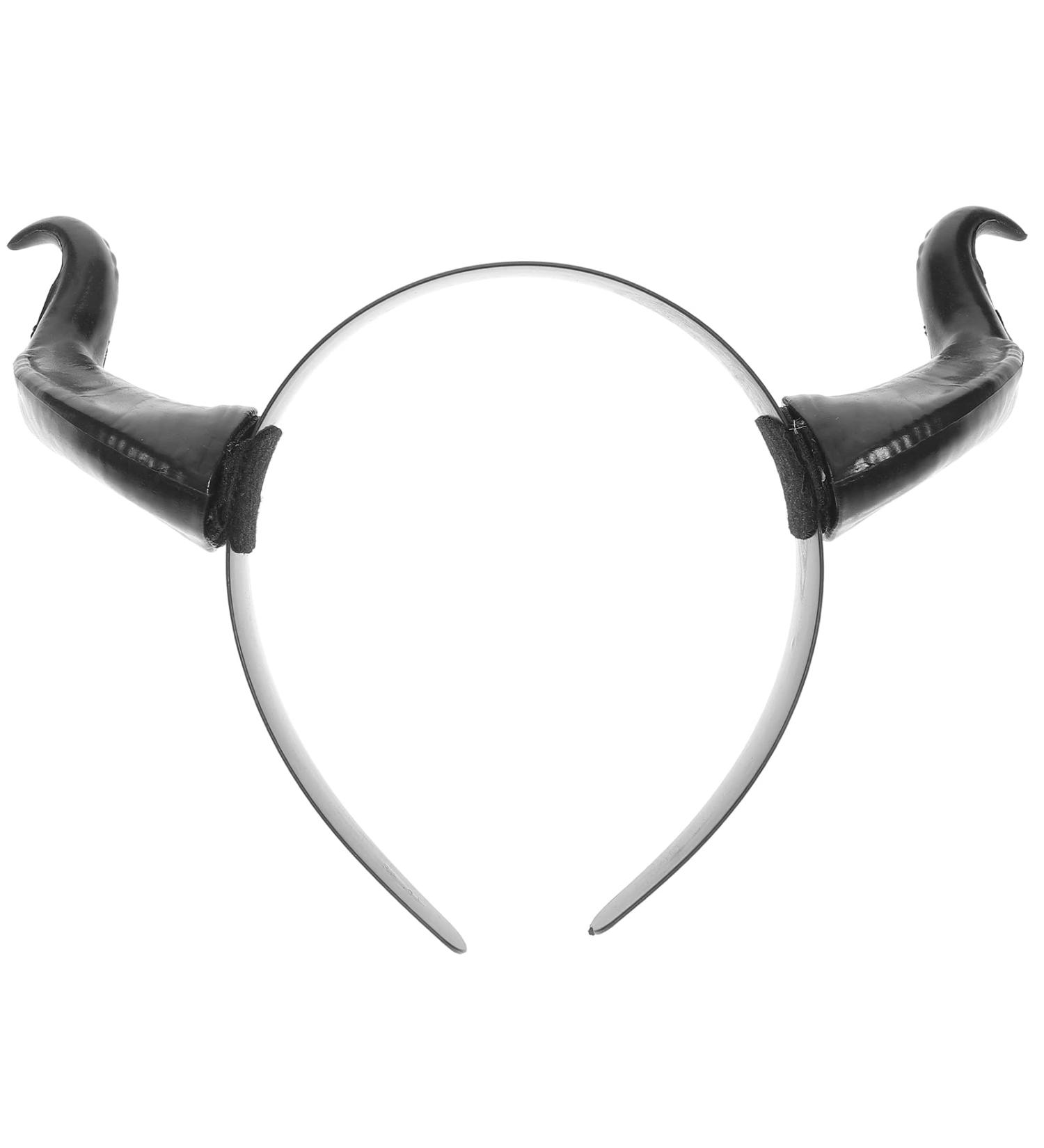 Lurrose Black Devil Horn Headband Demon Horns Headband Black Horn Headpiece Black Horns Accessory Halloween Costume for Party Halloween Cosplay - Buy Online on GoSupps.com