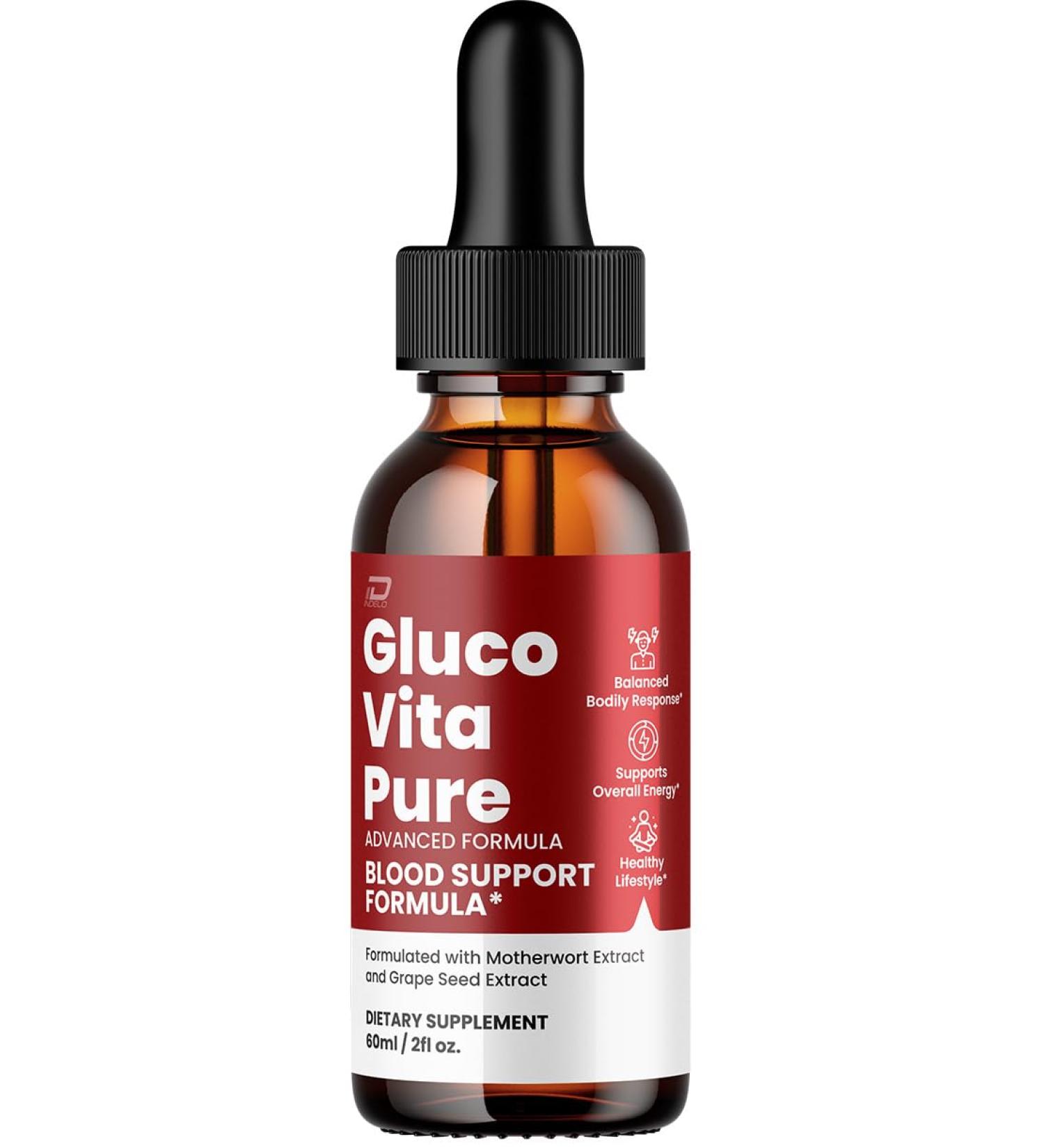 Gluco Vita Pure Drops Healthy Formula - GlucoVita Pure Liquid All Natural Healthy Levels Extra Strength GlucoVitaPure Reviews 1 Pack 1 Month Supply - Buy Online on GoSupps.com