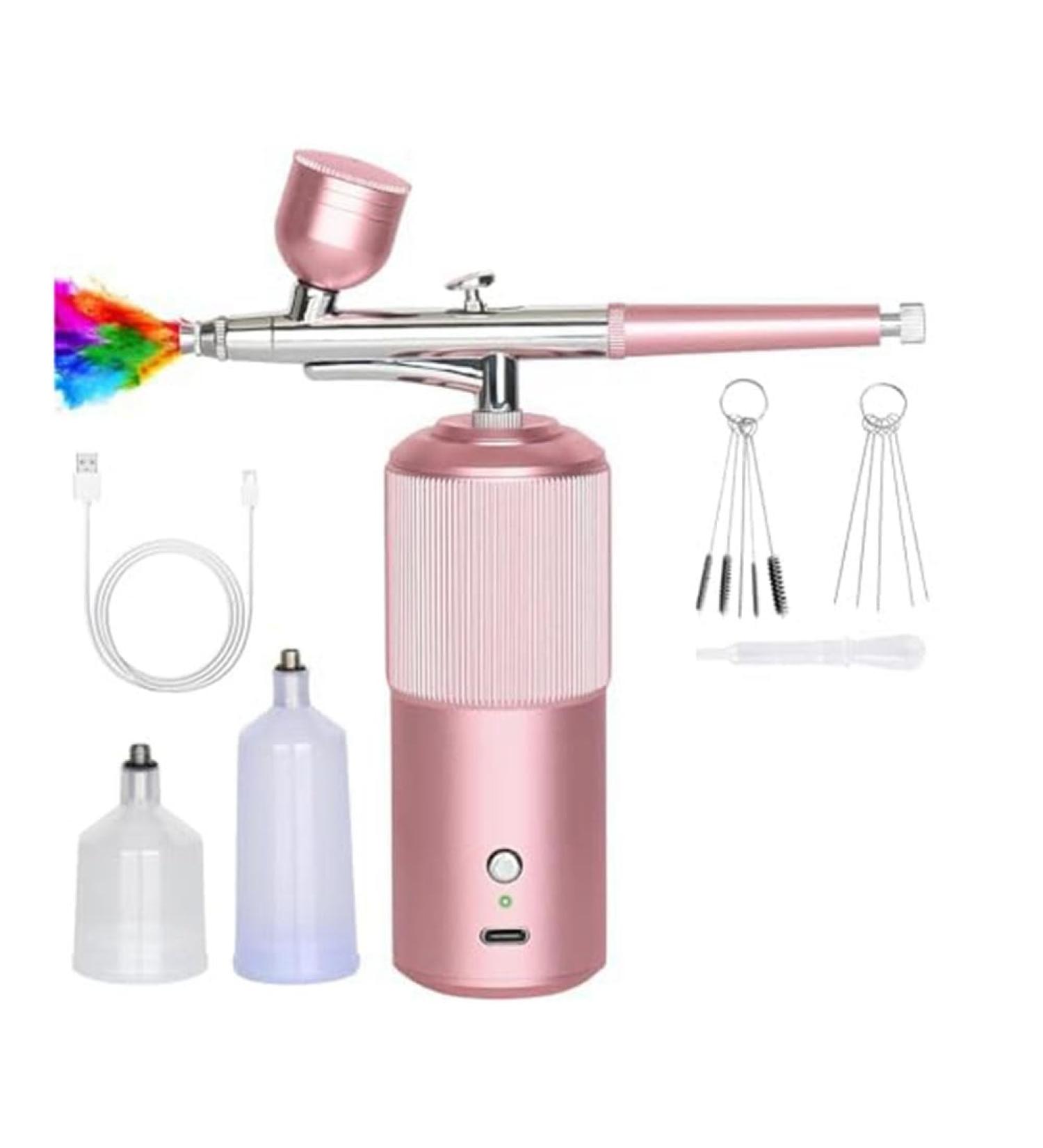Qtynudy Airbrush Set - Handheld Airbrush Compressor Rechargeable Cordless Automatic for Nail Art Cosmetics Cake Decorating - Buy Online on GoSupps.com