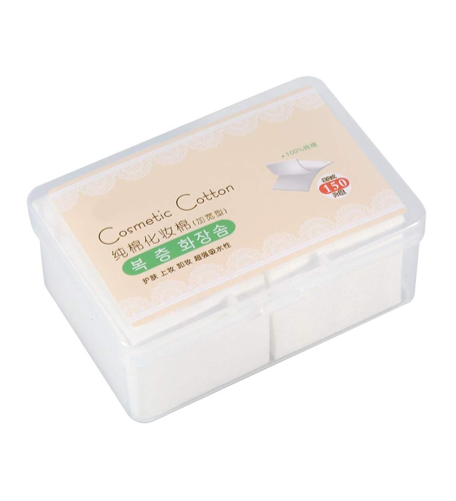Anggrek 150PCs Soft Absorbent Cosmetic Cotton Pads for Nail Polish & Makeup Removal | Perfect Storage Box - Buy Online on GoSupps.com
