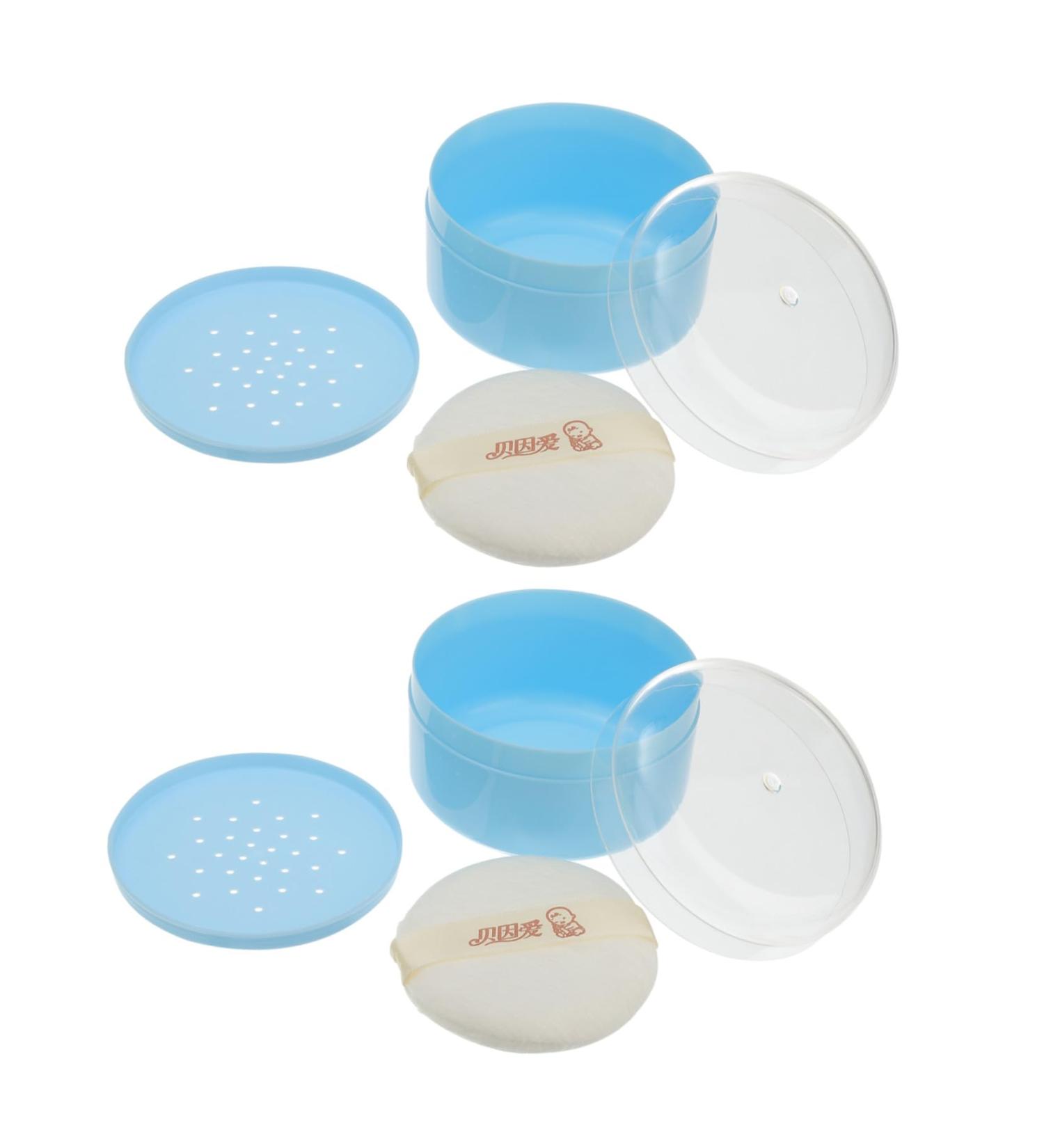 2 pi ces Bo te de Rangement pour Puff de Poudre Gar on Fille tui Pratique et Doux pour Soins Peau D licate N s Bleu - Buy Online on GoSupps.com