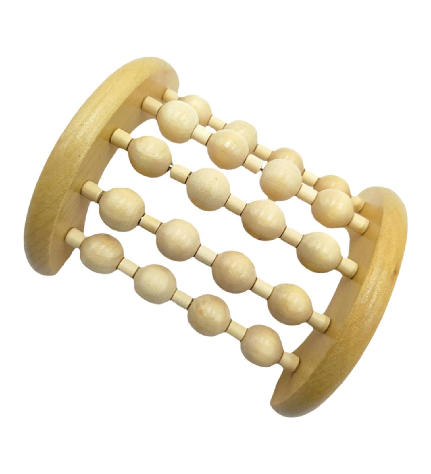 Garvalon Wooden Massage Pillow & Roller - Ultimate Foot & Back Massager Tool for Relaxation & Pain Relief - Buy Online on GoSupps.com