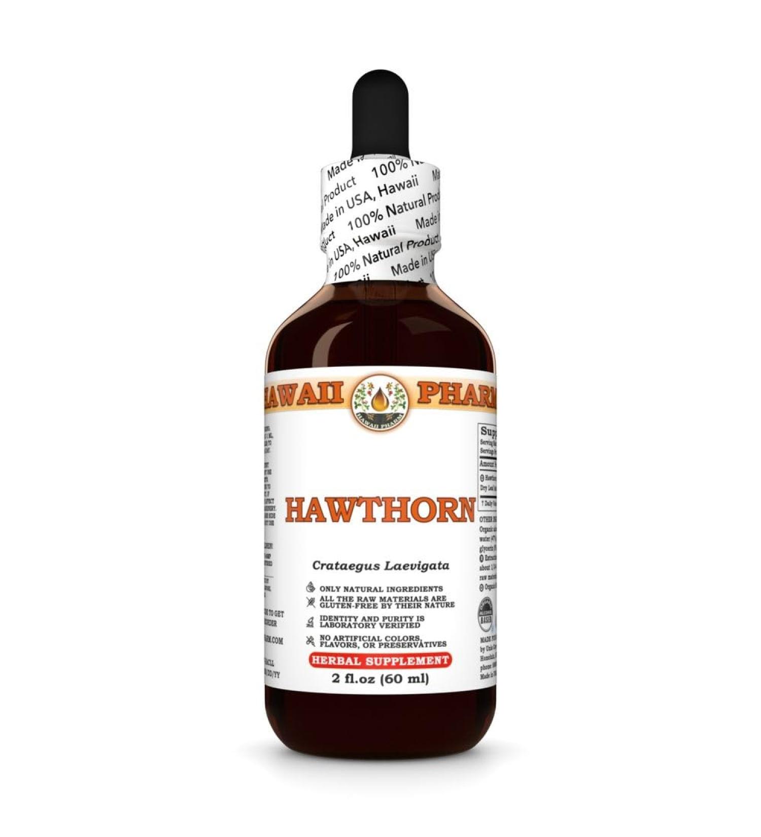 Hawthorn (Crataegus Laevigata) Dry Leaf and Flower Tincture, Made in Hawaii, Organic Raw Materials, All Natural, Vegan, Pure Liquid Extract - 2 fl.oz 2 Fl Oz (Pack of 1) - Buy Online on GoSupps.com